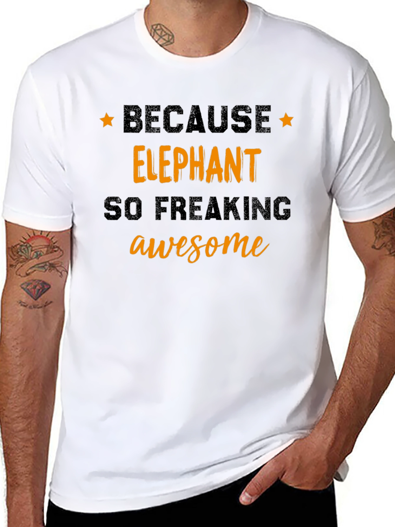 Elephant Awesome Black Tee Shirt