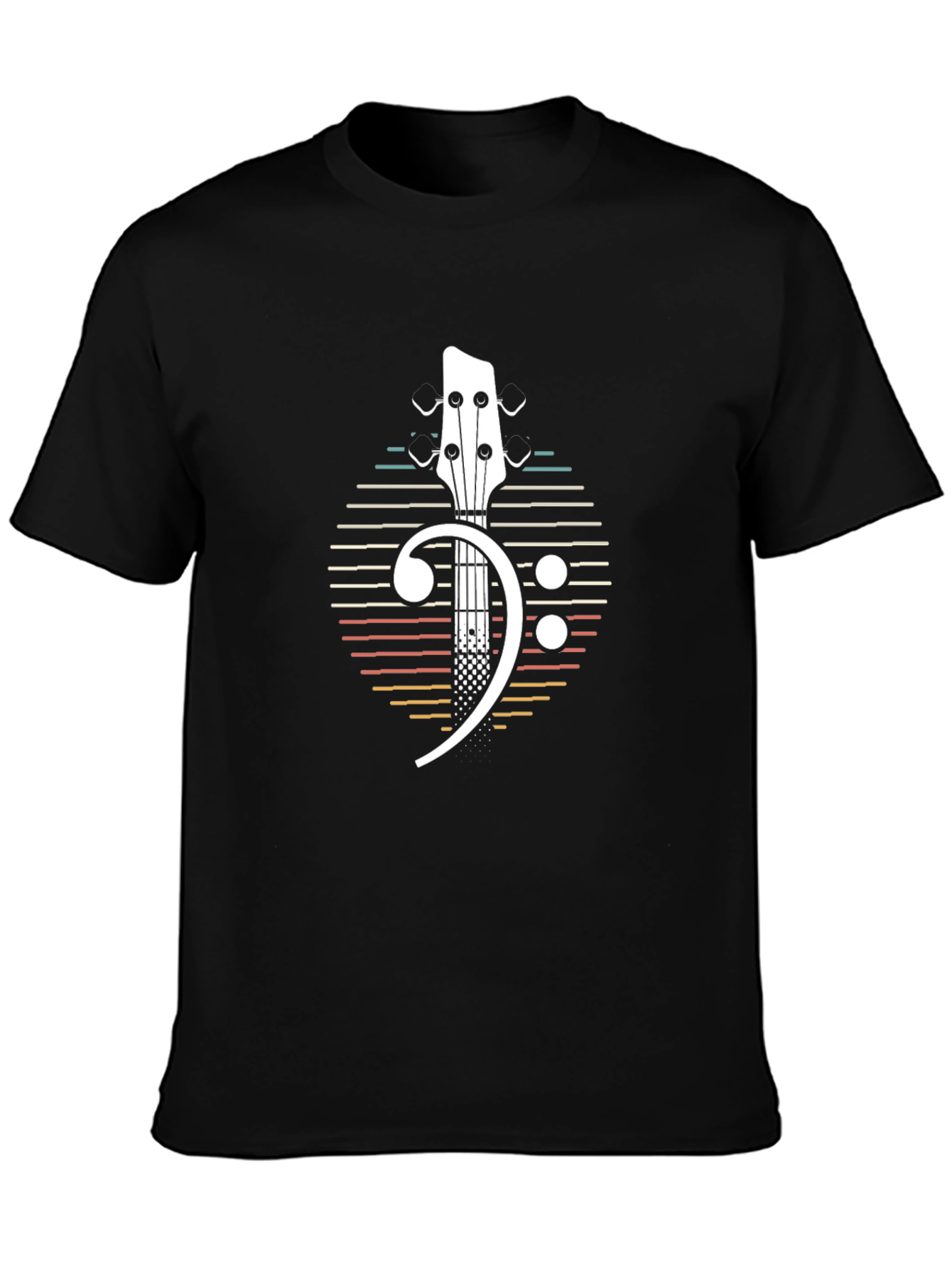 Bass Guitar Clef Graphic Tee - Musicians Black T-Shirt