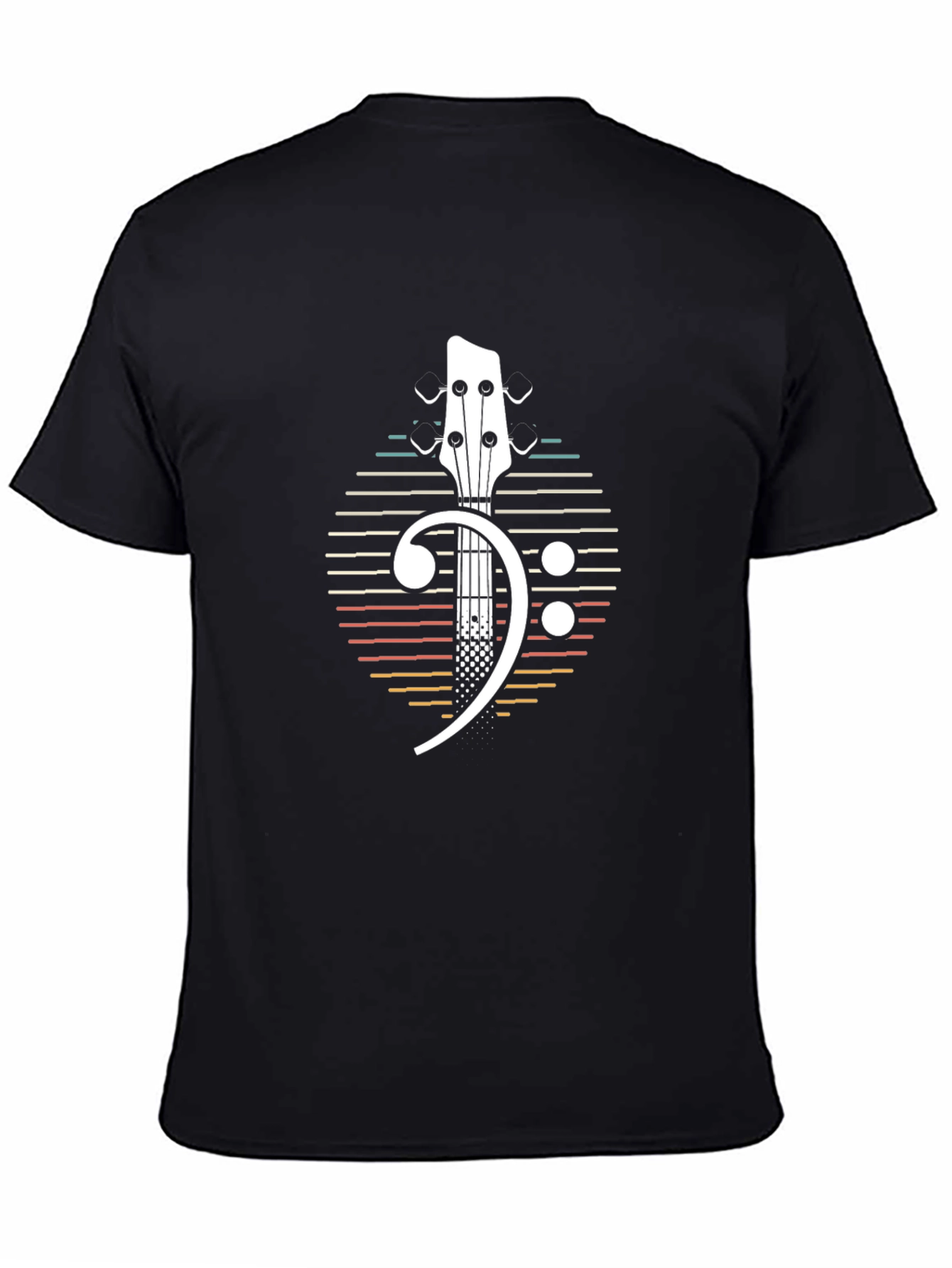 Bass Guitar Clef Graphic Tee - Musicians Black T-Shirt