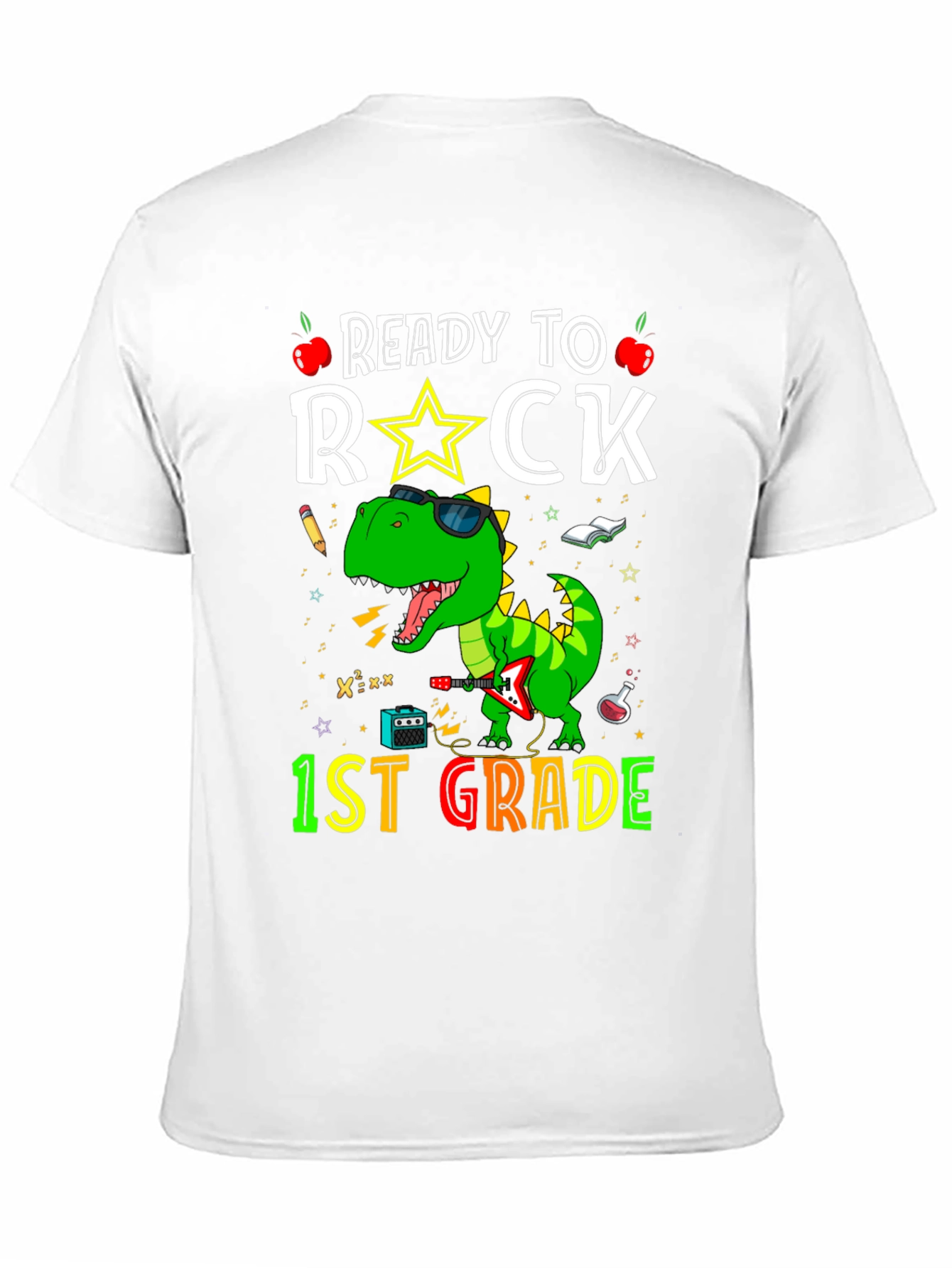 Ready to Rock 1st Grade T-Shirt Dinosaur Graphic Tee
