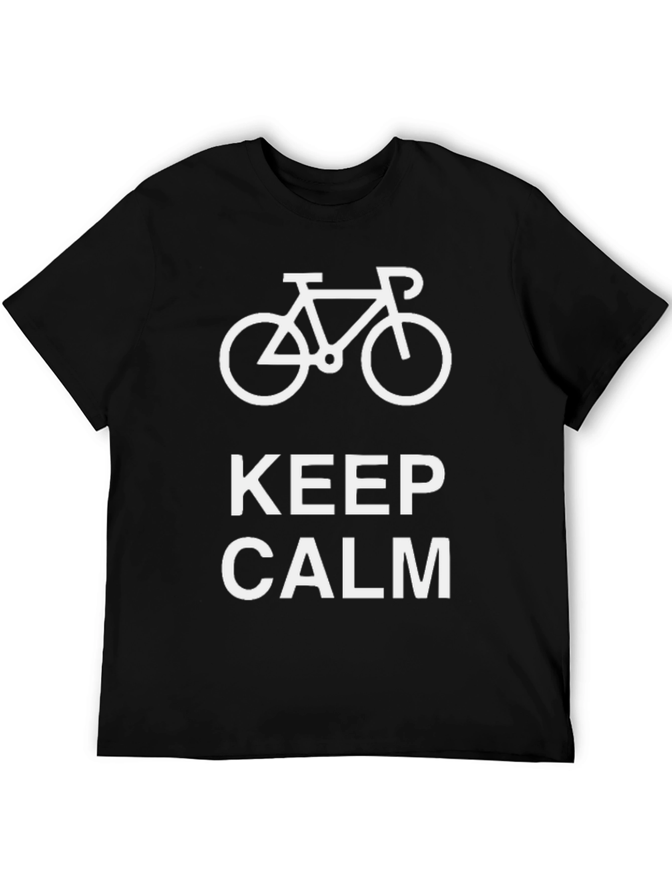 Keep Calm Bike Graphic T-Shirt - Black
