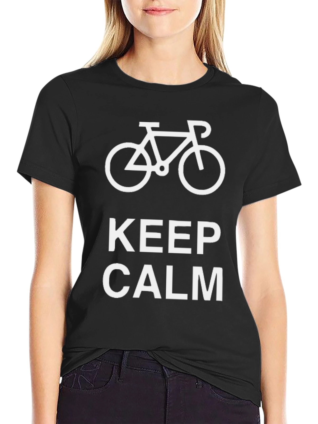 Keep Calm Bike Graphic T-Shirt - Black