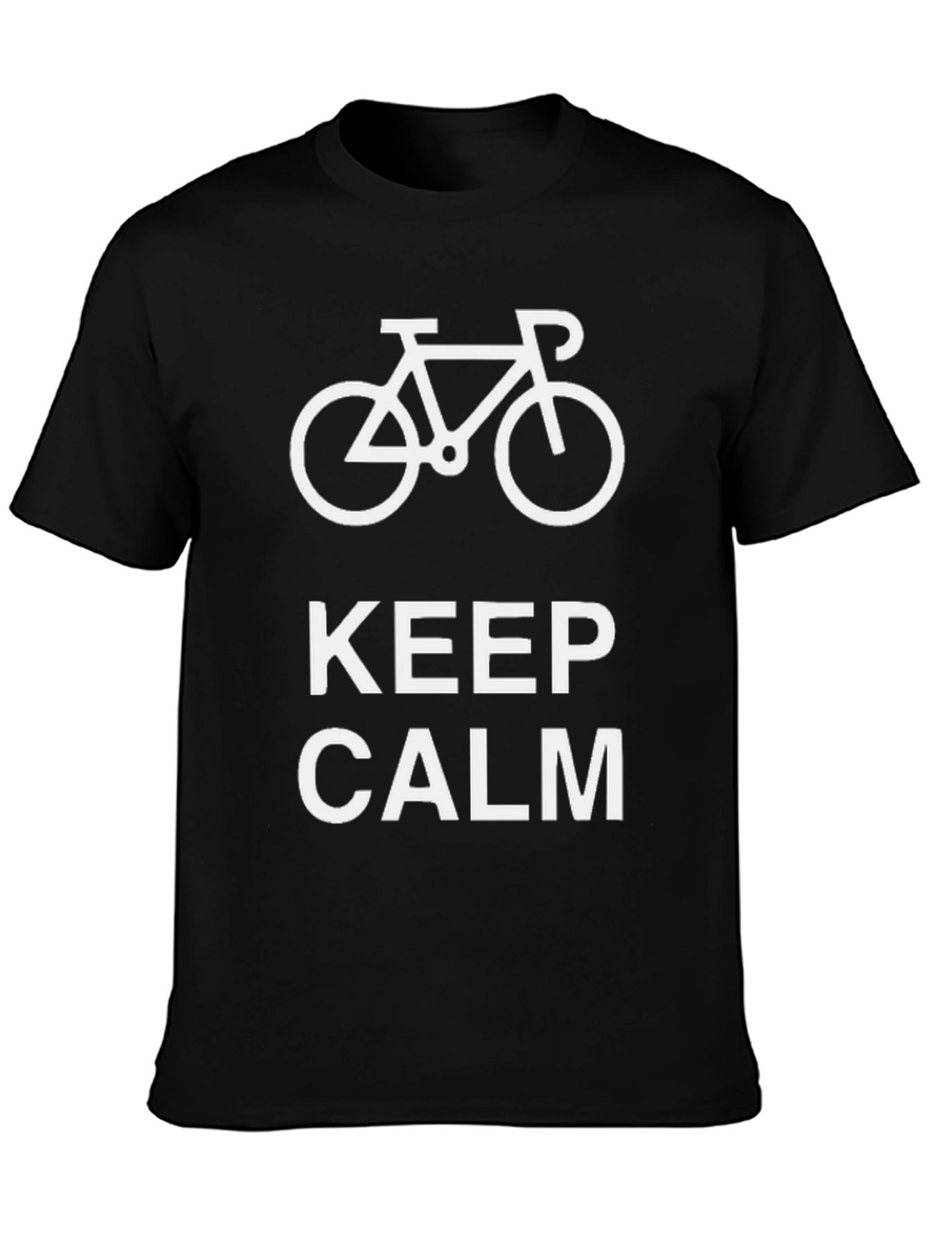 Keep Calm Bike Graphic T-Shirt - Black