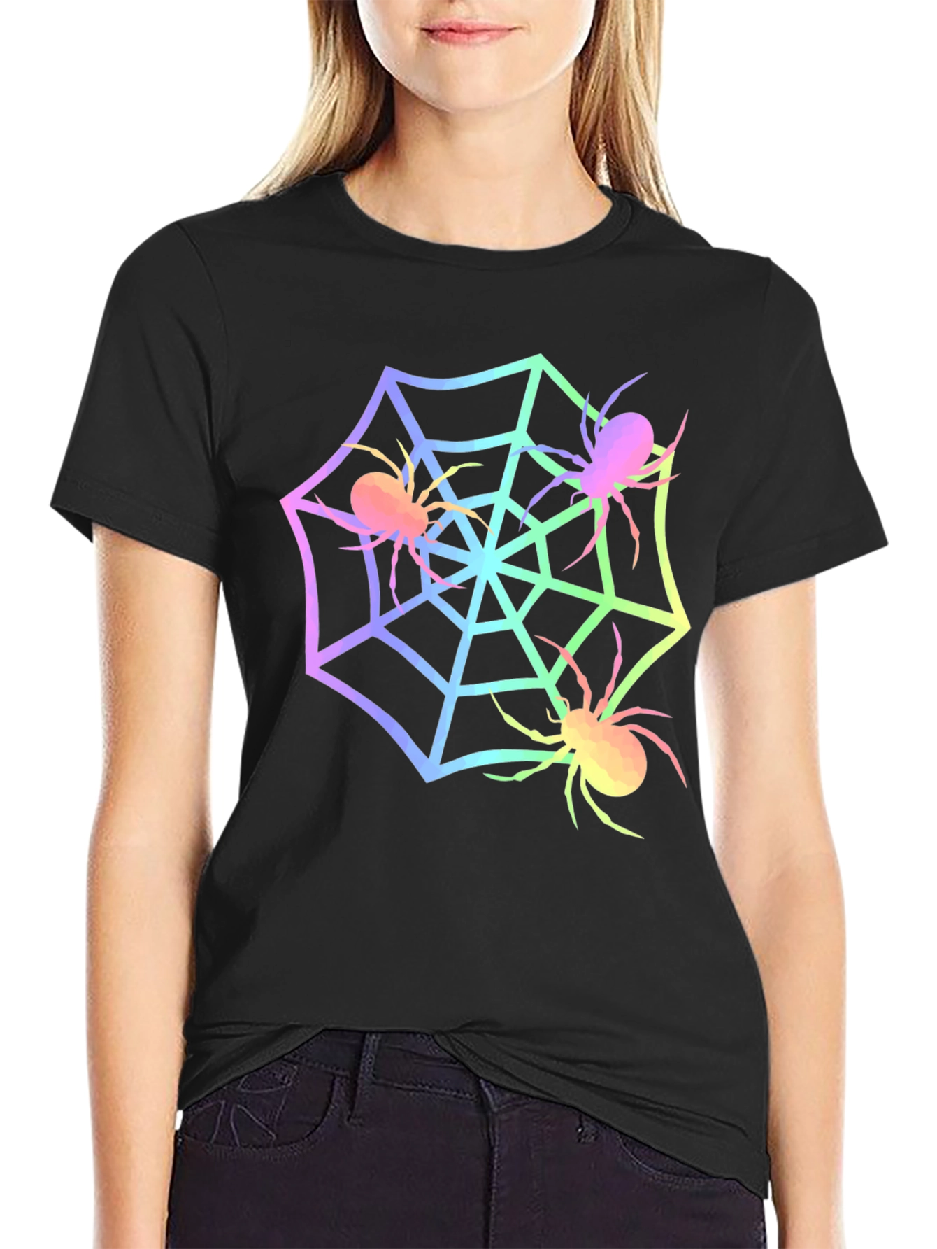 Spider Web Graphic Tee - Halloween Shirt