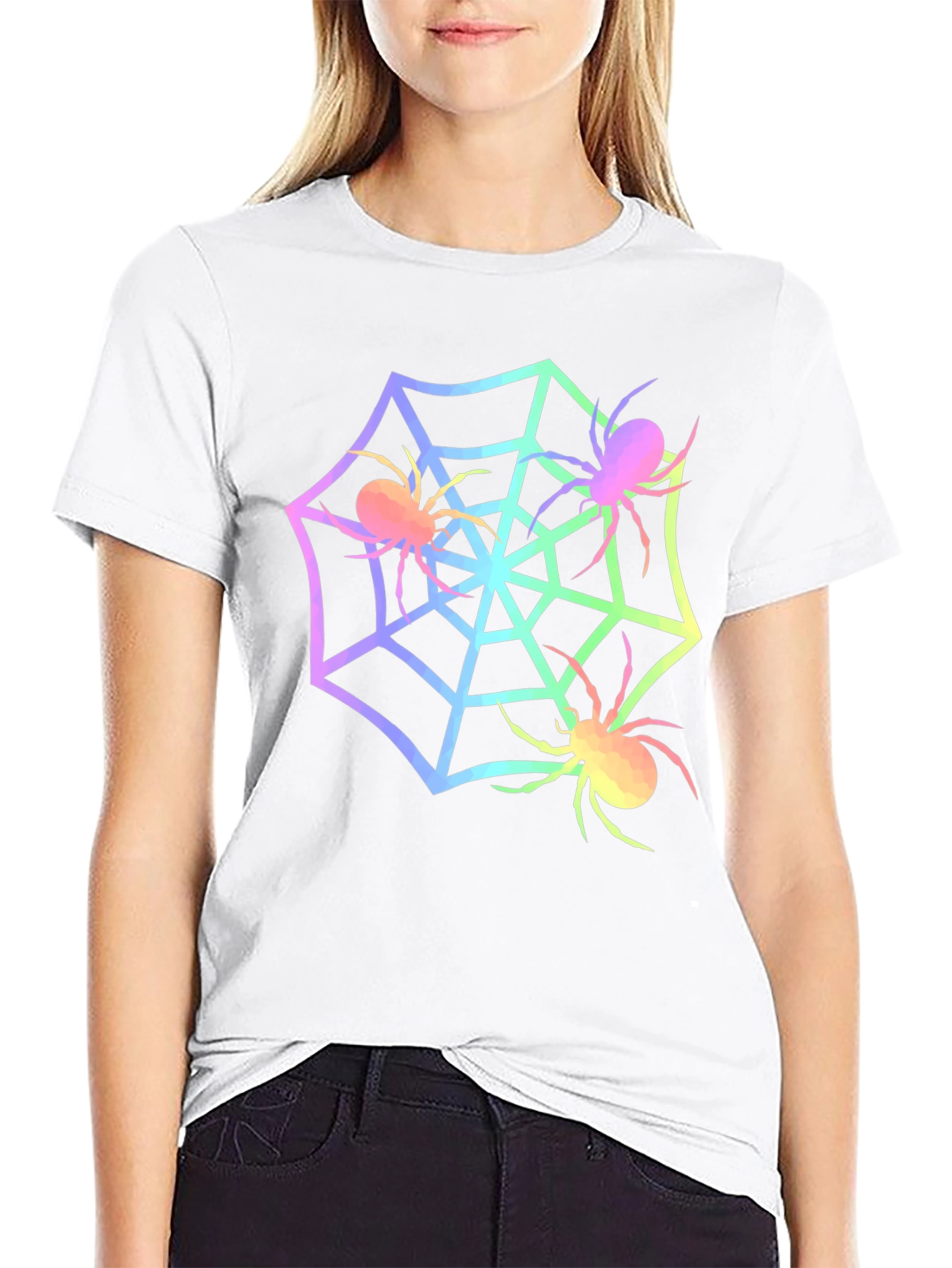 Spider Web Graphic Tee - Halloween Shirt