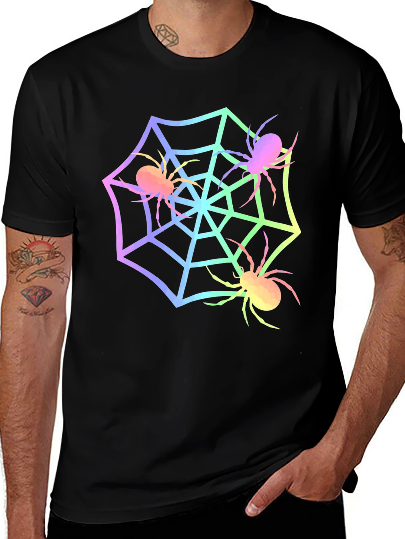 Spider Web Graphic Tee - Halloween Shirt