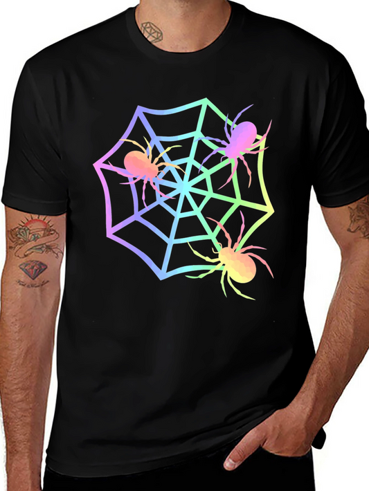 Spider Web Graphic Tee - Halloween Shirt