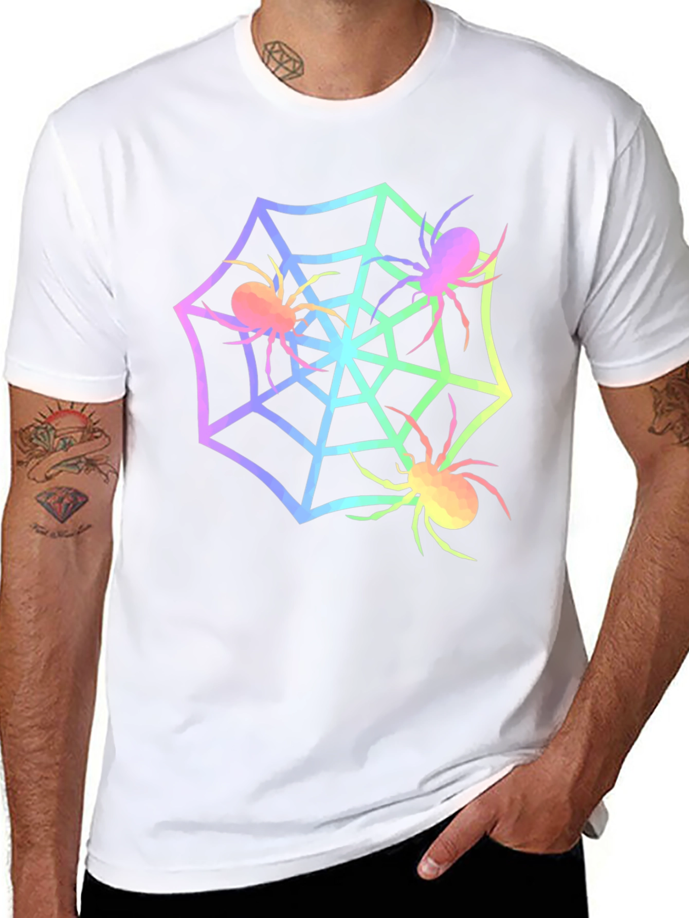 Spider Web Graphic Tee - Halloween Shirt