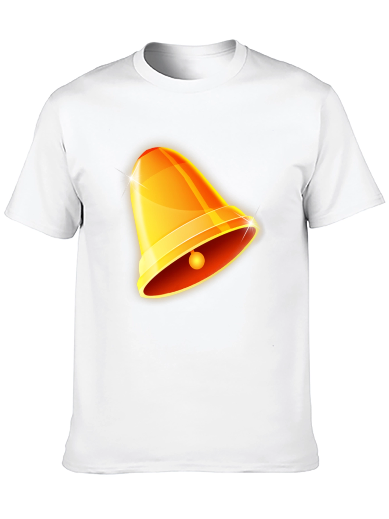 Golden Bell Graphic Tee - Black Cotton Casual Shirt