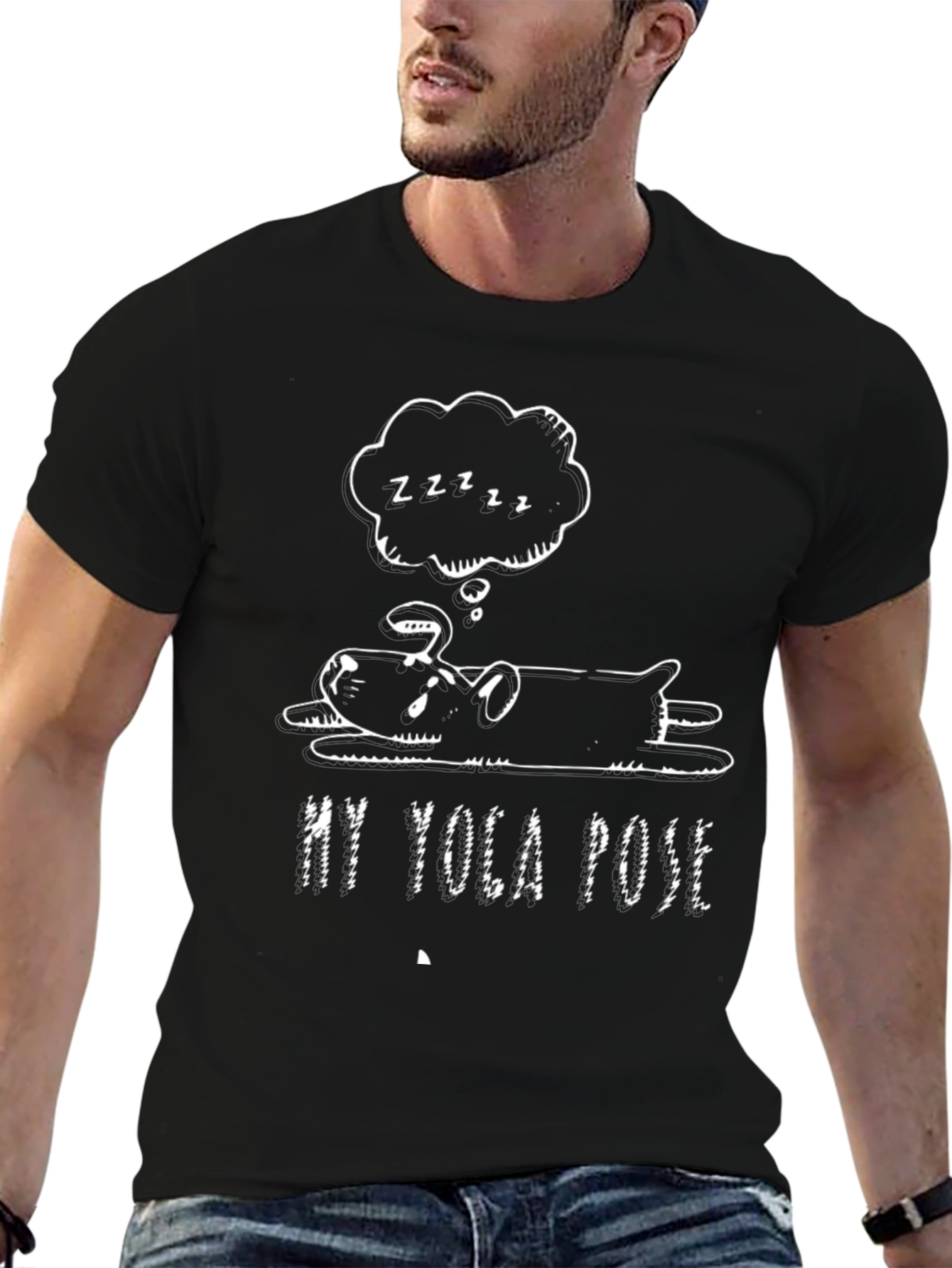 My Yoga Pose Black Graphic T-Shirt