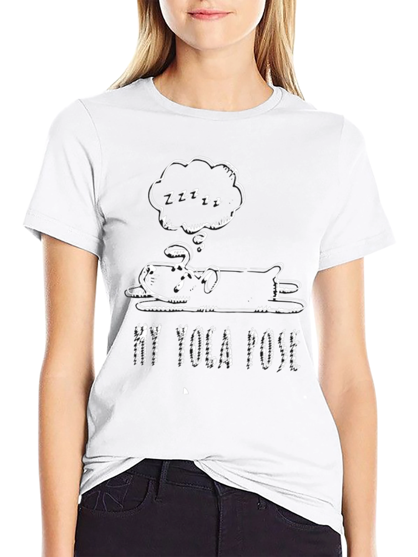 My Yoga Pose Black Graphic T-Shirt