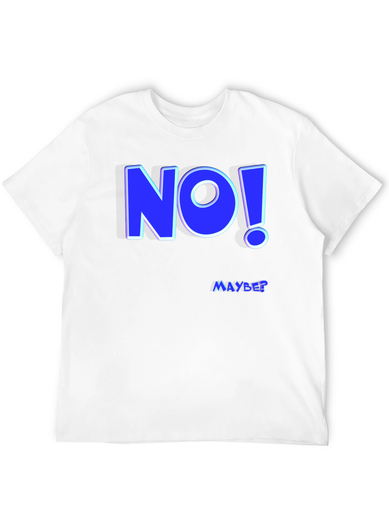 Funny NO! MAYBE? Graphic Tee - Mens Black T-Shirt