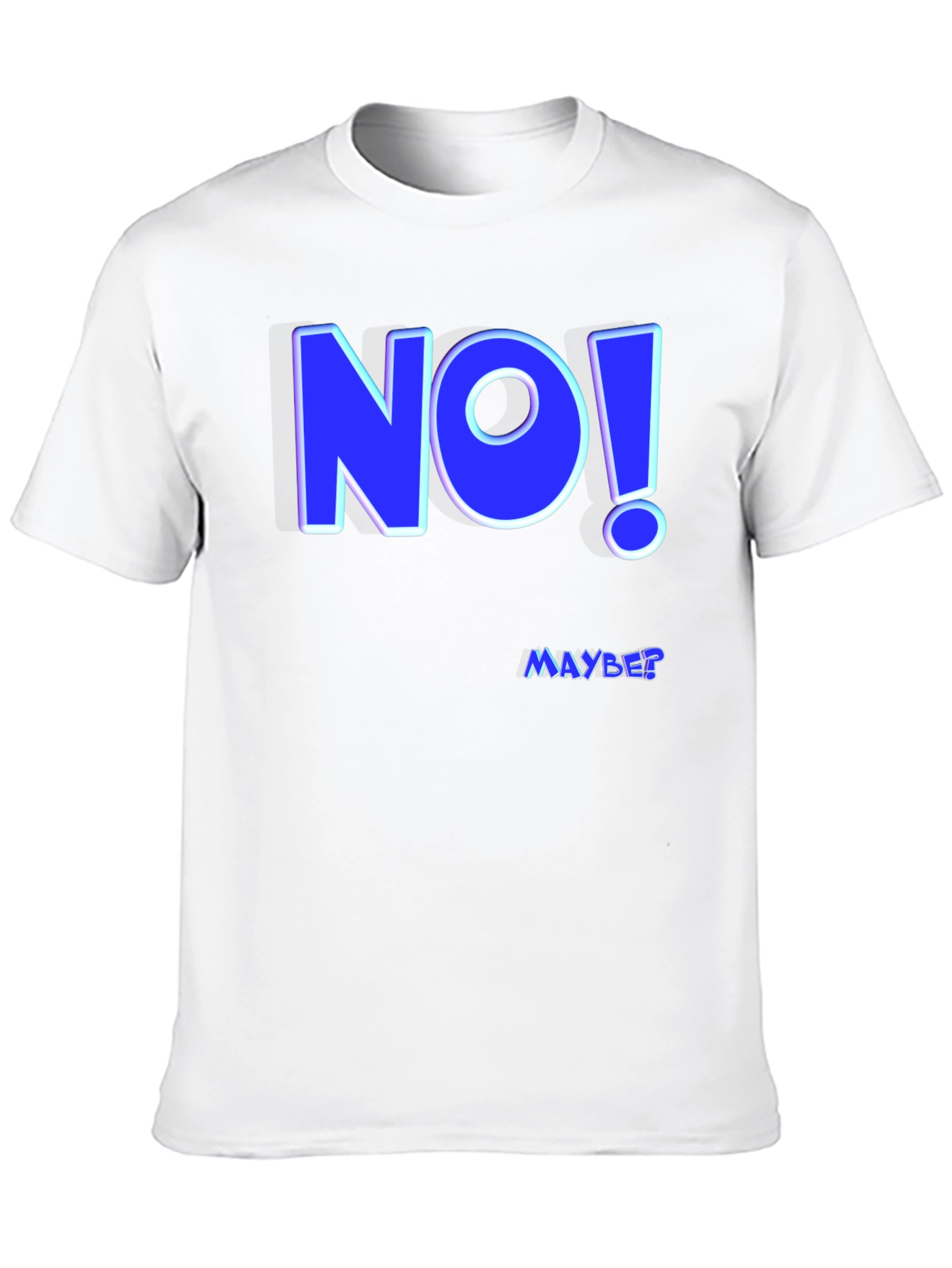 Funny NO! MAYBE? Graphic Tee - Mens Black T-Shirt