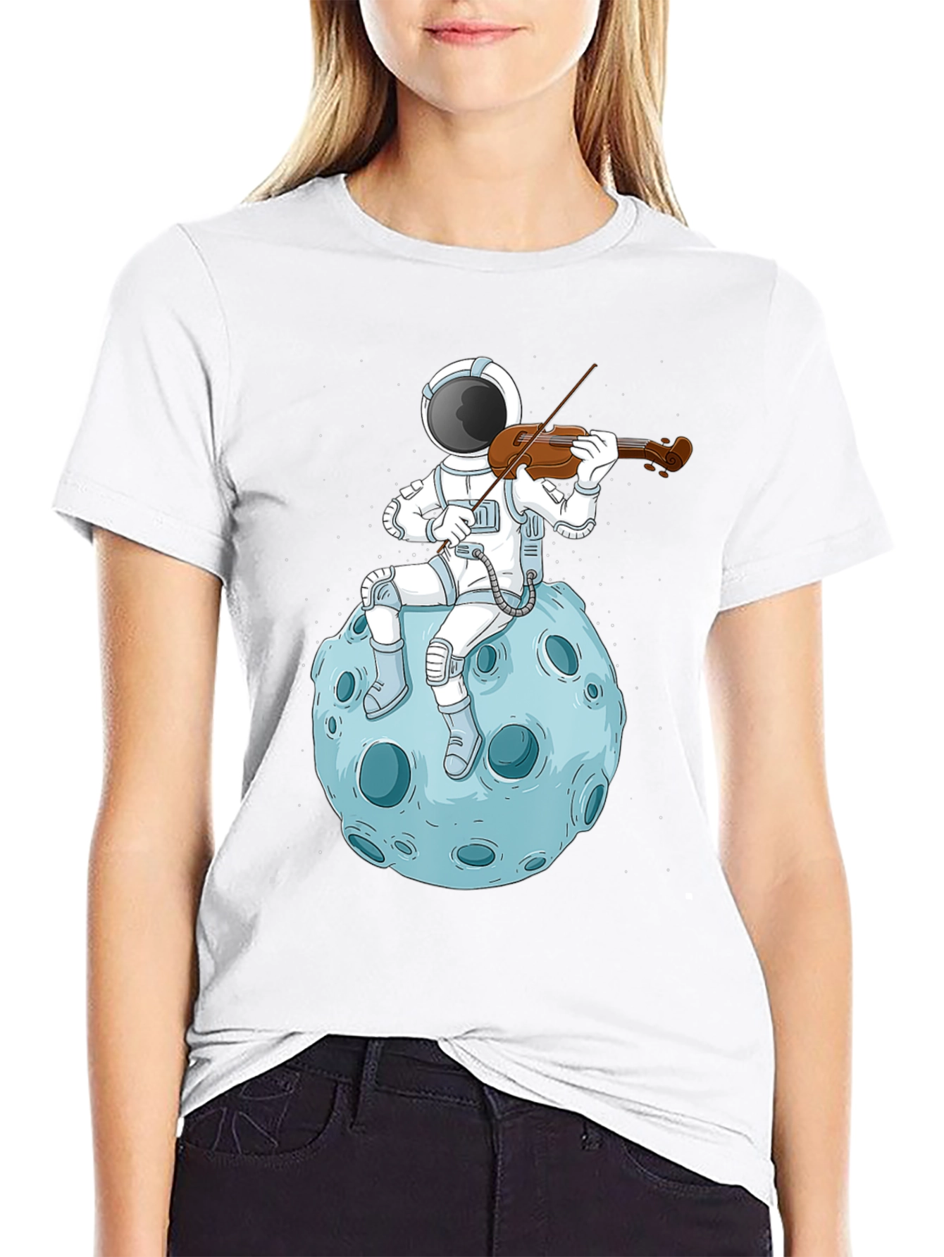 Astronaut Violinist T-Shirt - Space Music Tee