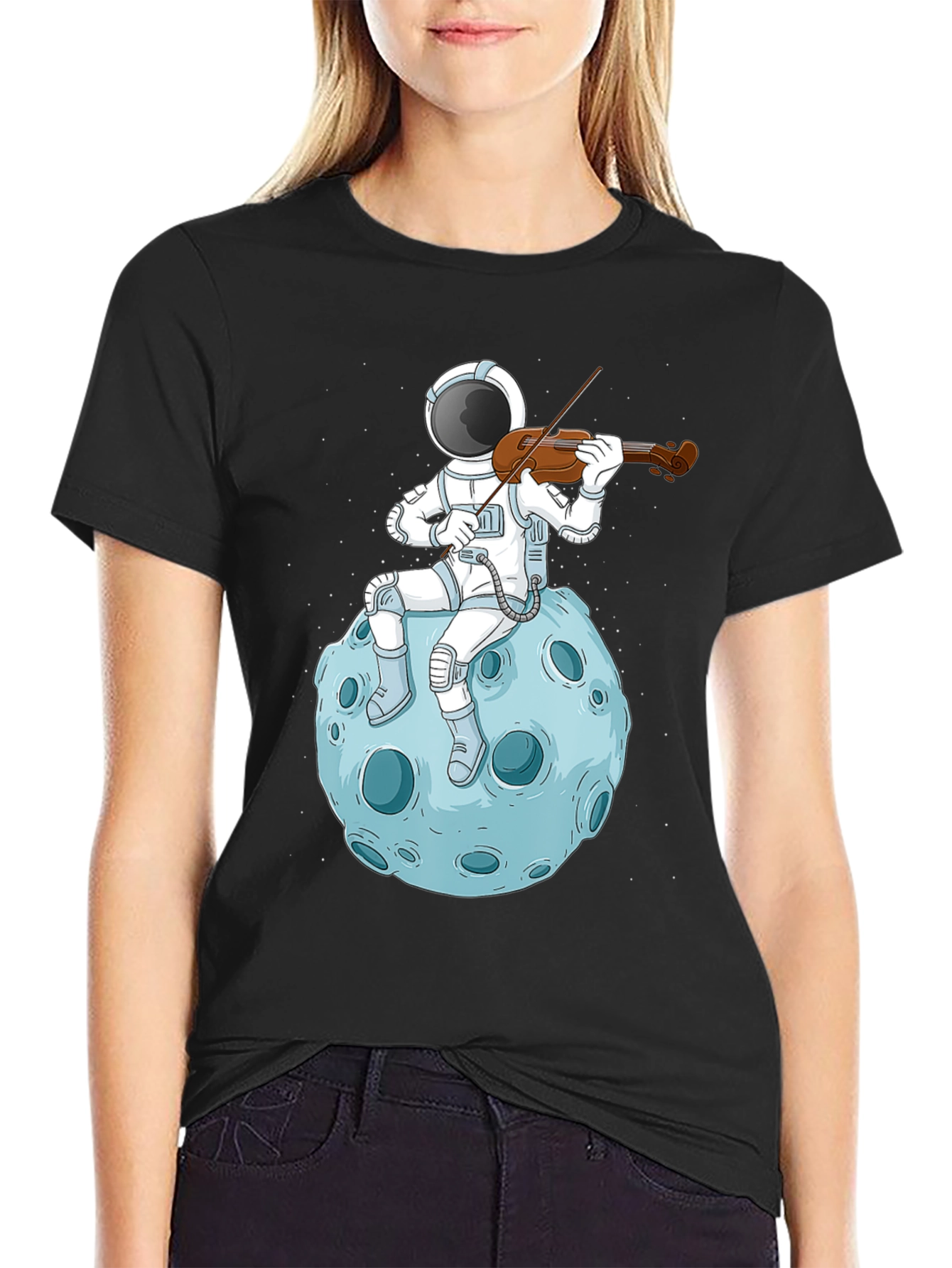 Astronaut Violinist T-Shirt - Space Music Tee