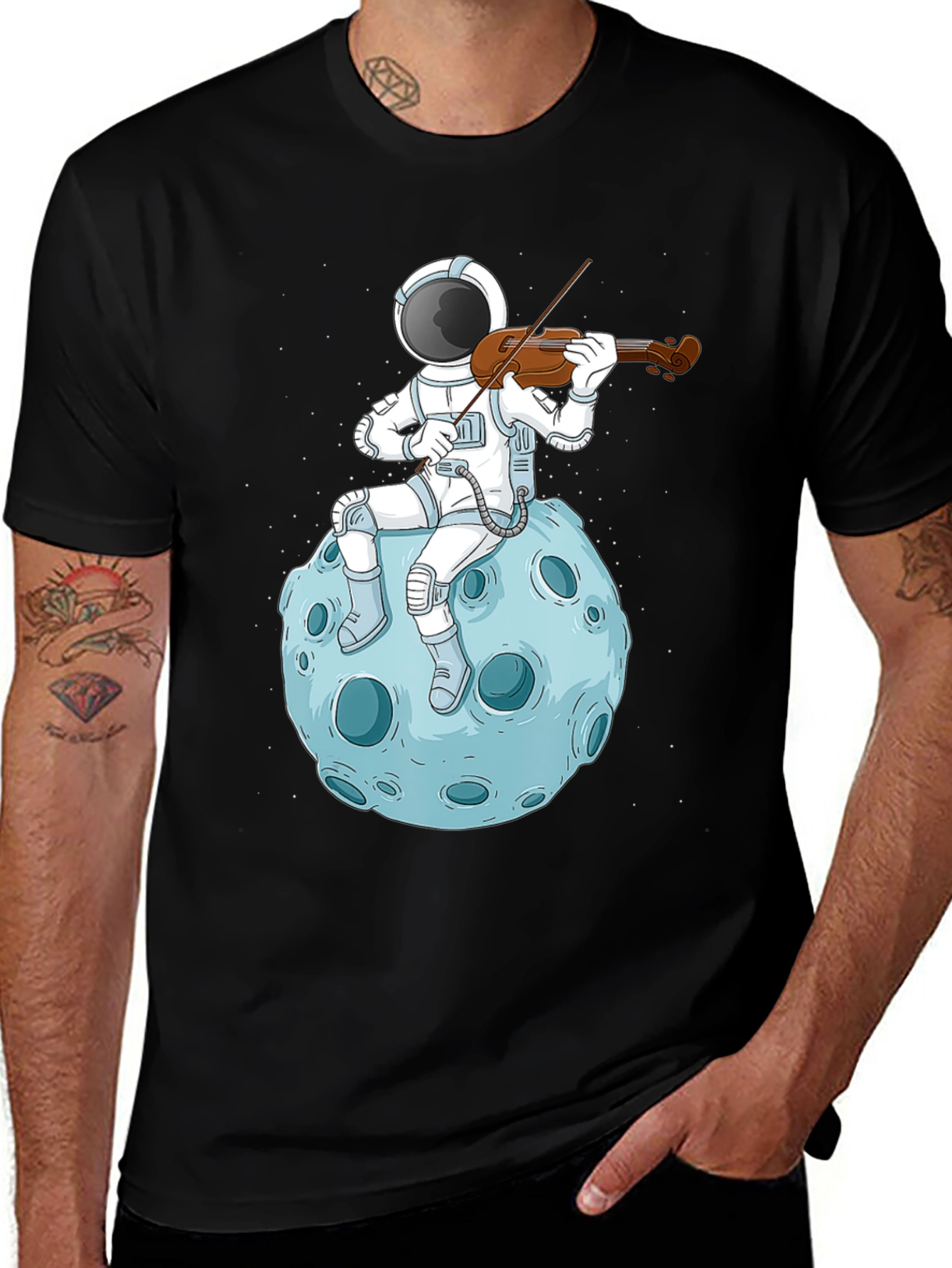 Astronaut Violinist T-Shirt - Space Music Tee