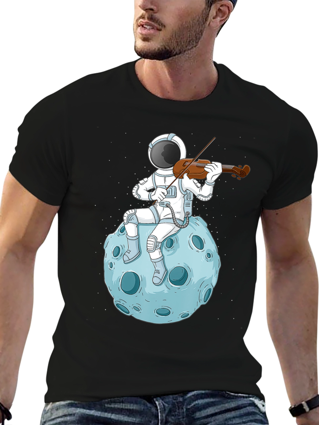 Astronaut Violinist T-Shirt - Space Music Tee