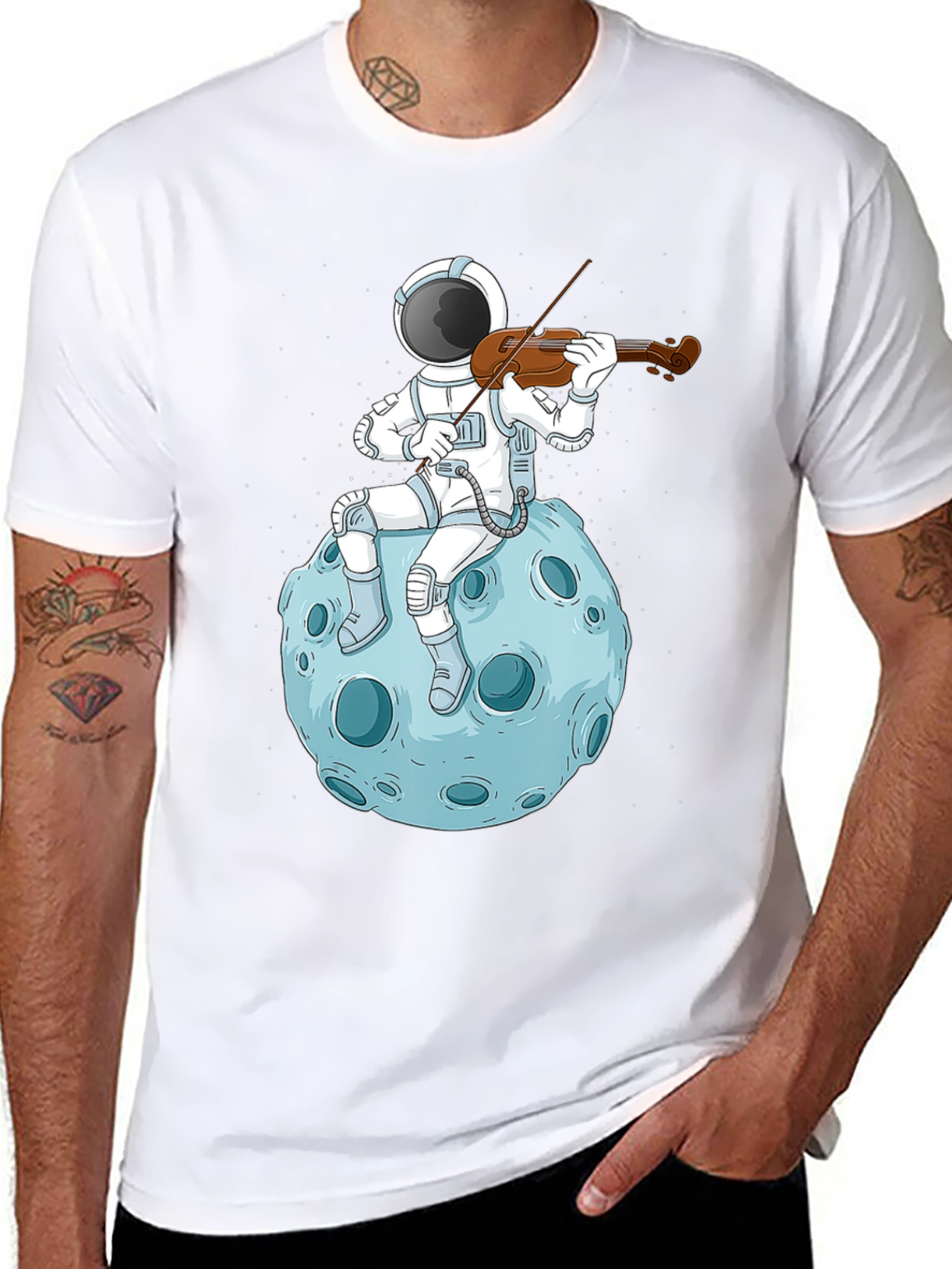 Astronaut Violinist T-Shirt - Space Music Tee