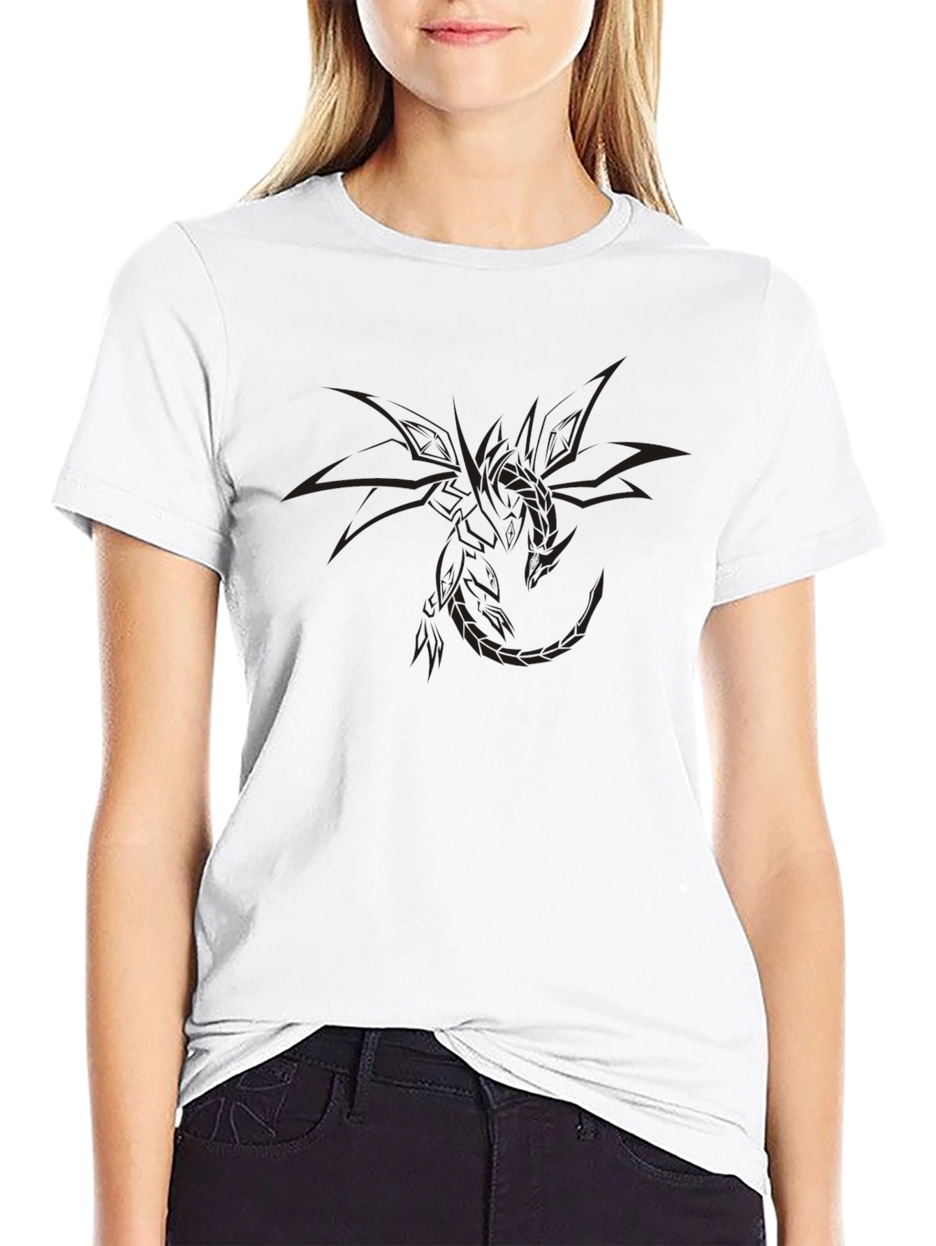 Mens Black Dragon Graphic Tee - Casual Comfort