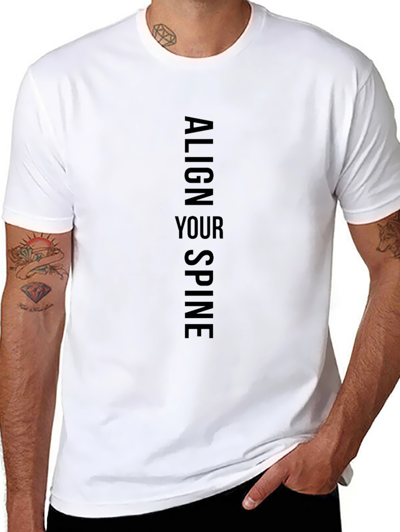 Align Your Spine Black T-Shirt