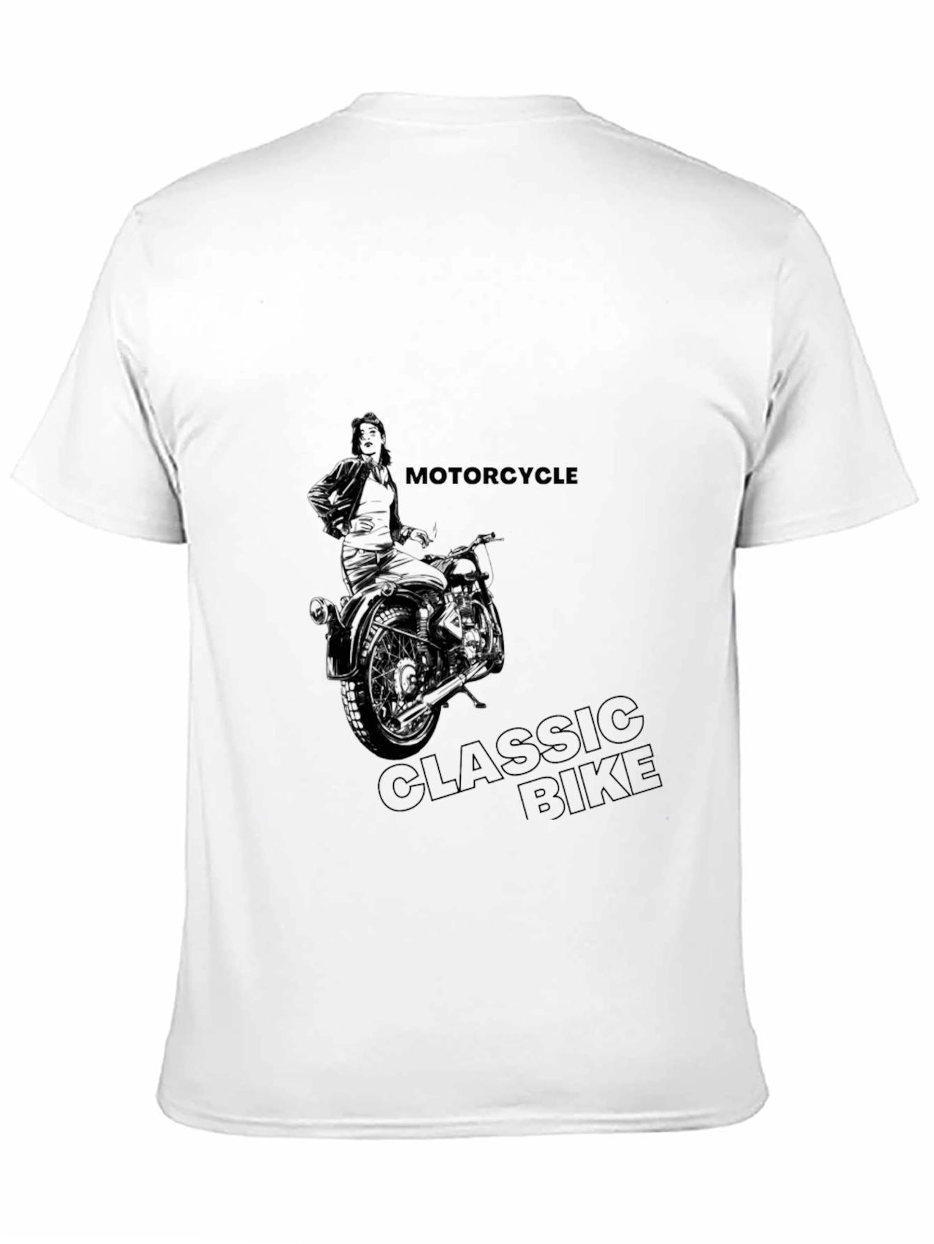 Motorcycle Classic Bike Graphic Tee - Black