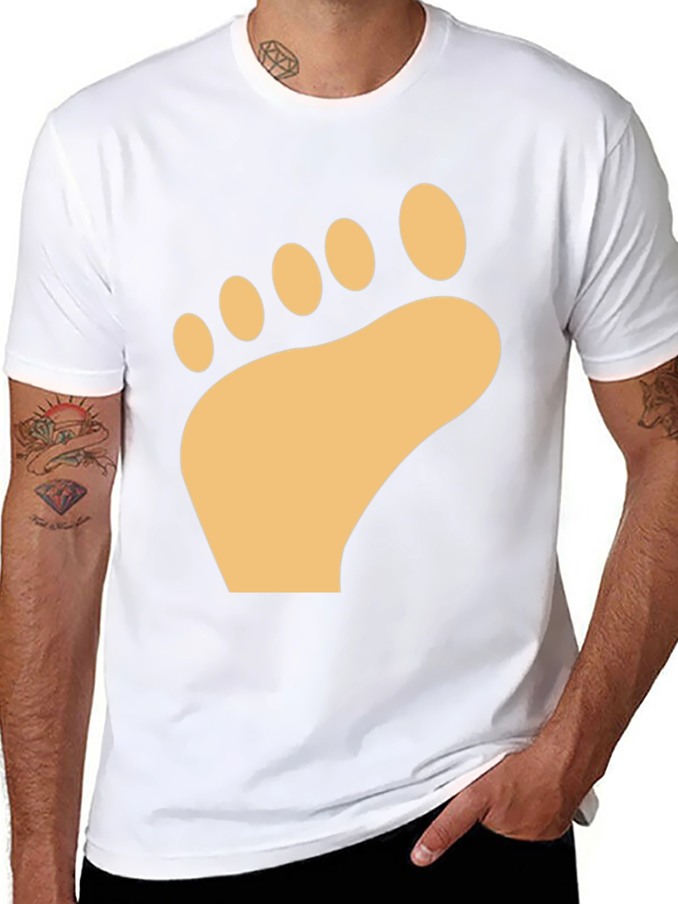 Barefoot Print T-Shirt - Soft Cotton Comfort