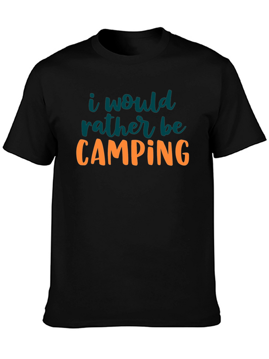 Camping Graphic Tee - Black Crew Neck