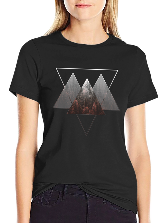 Geometric Mountain T-Shirt - Black