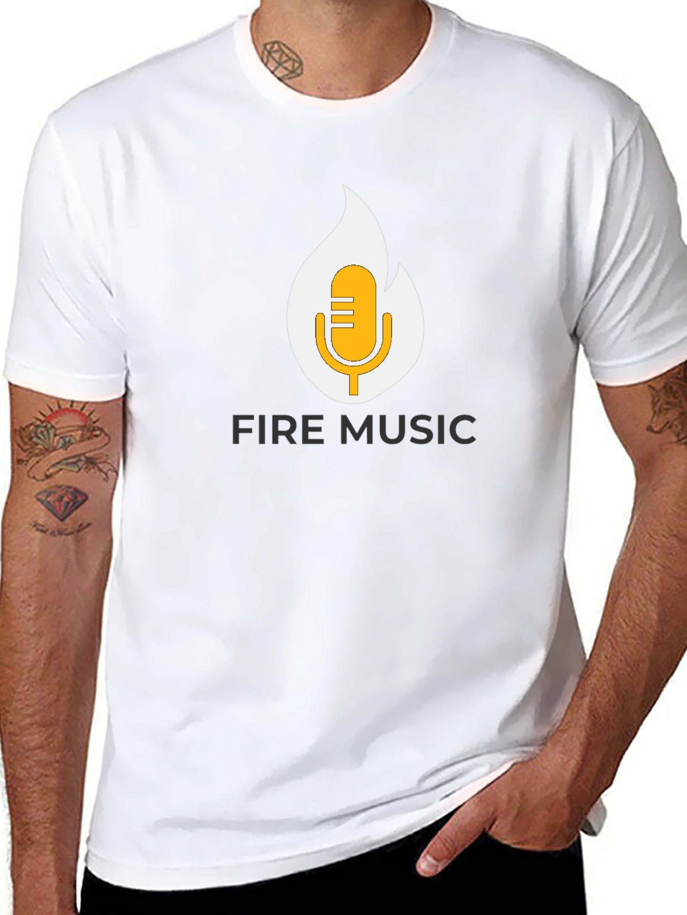 Fire Music T-Shirt - Black Graphic Tee