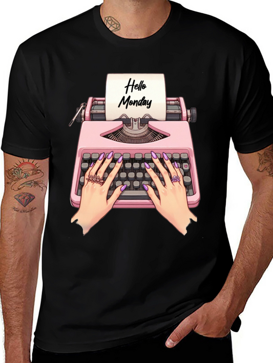 Hello Monday Typewriter Graphic Tee