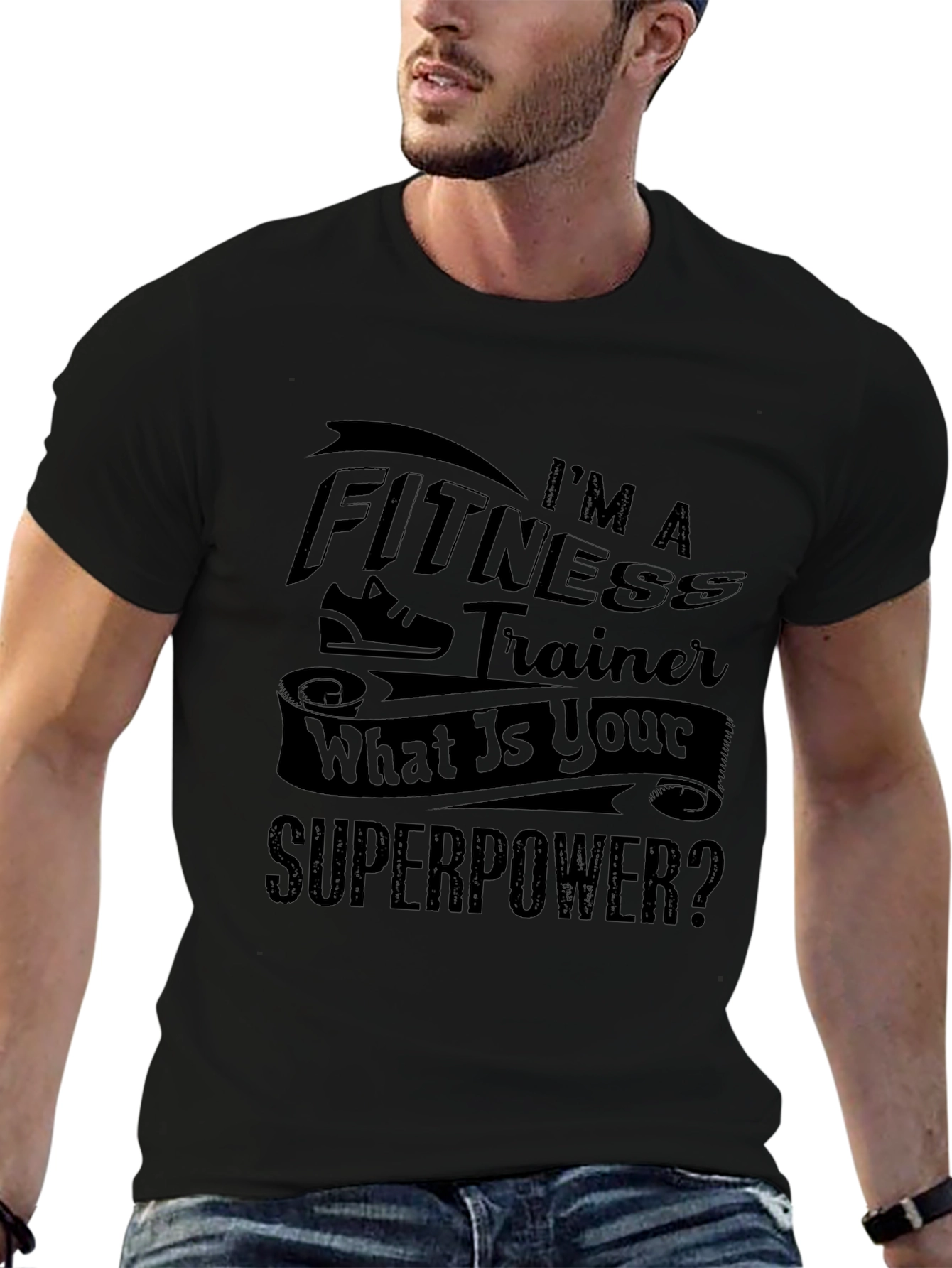 Fitness Trainer Superpower T-Shirt - Black
