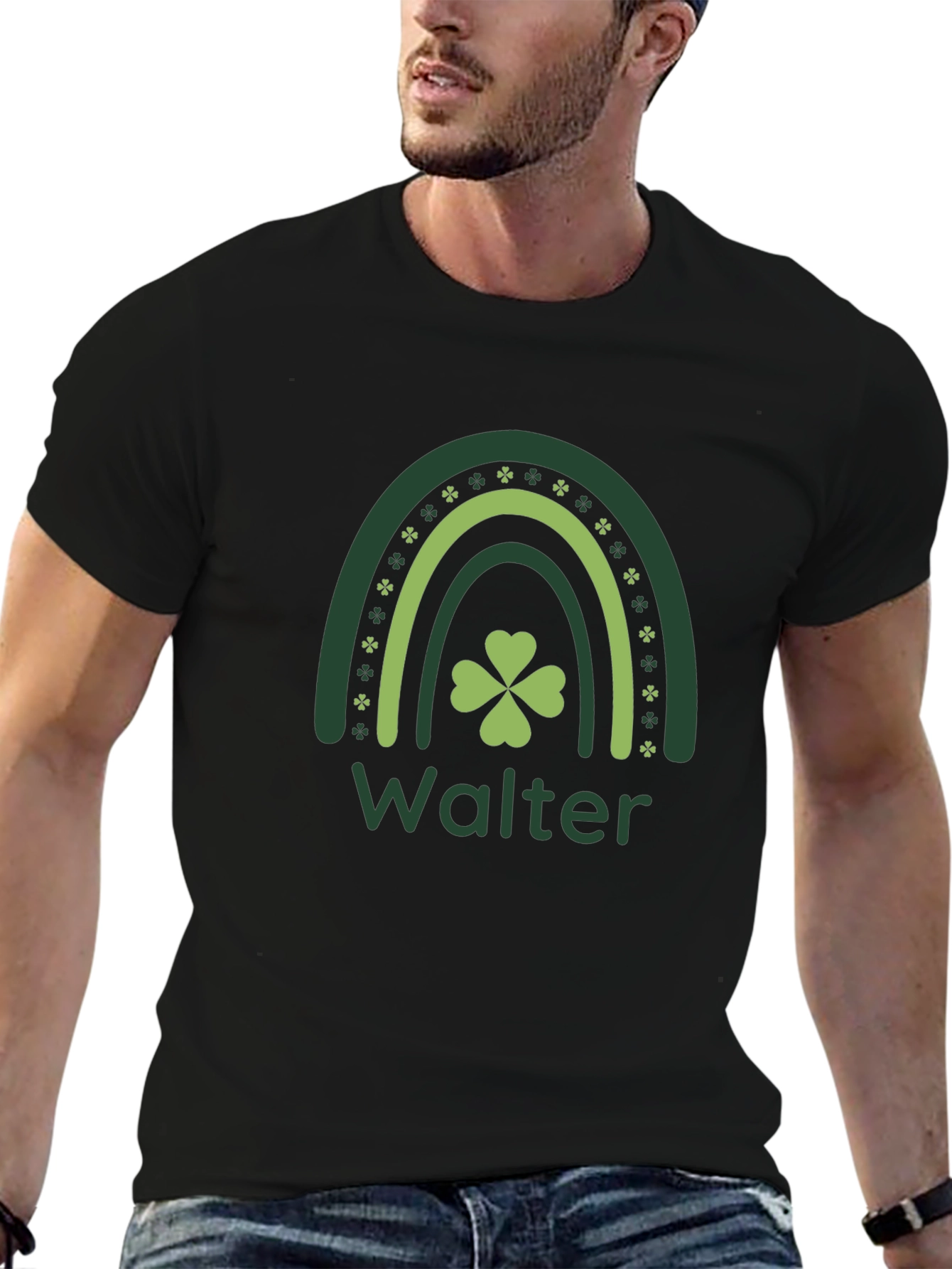 Walter Shamrock Rainbow Personalized St. Patricks Day T-Shirt