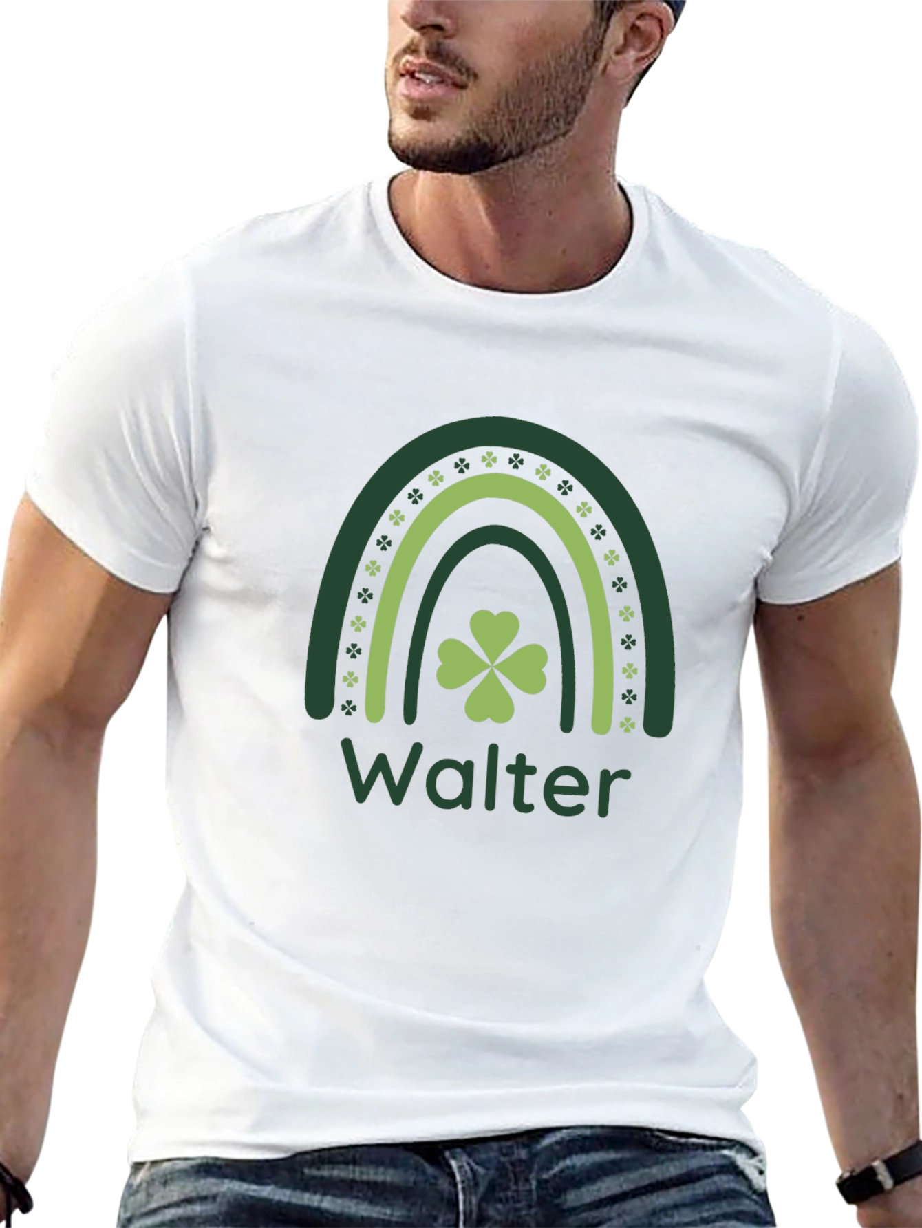 Walter Shamrock Rainbow Personalized St. Patricks Day T-Shirt