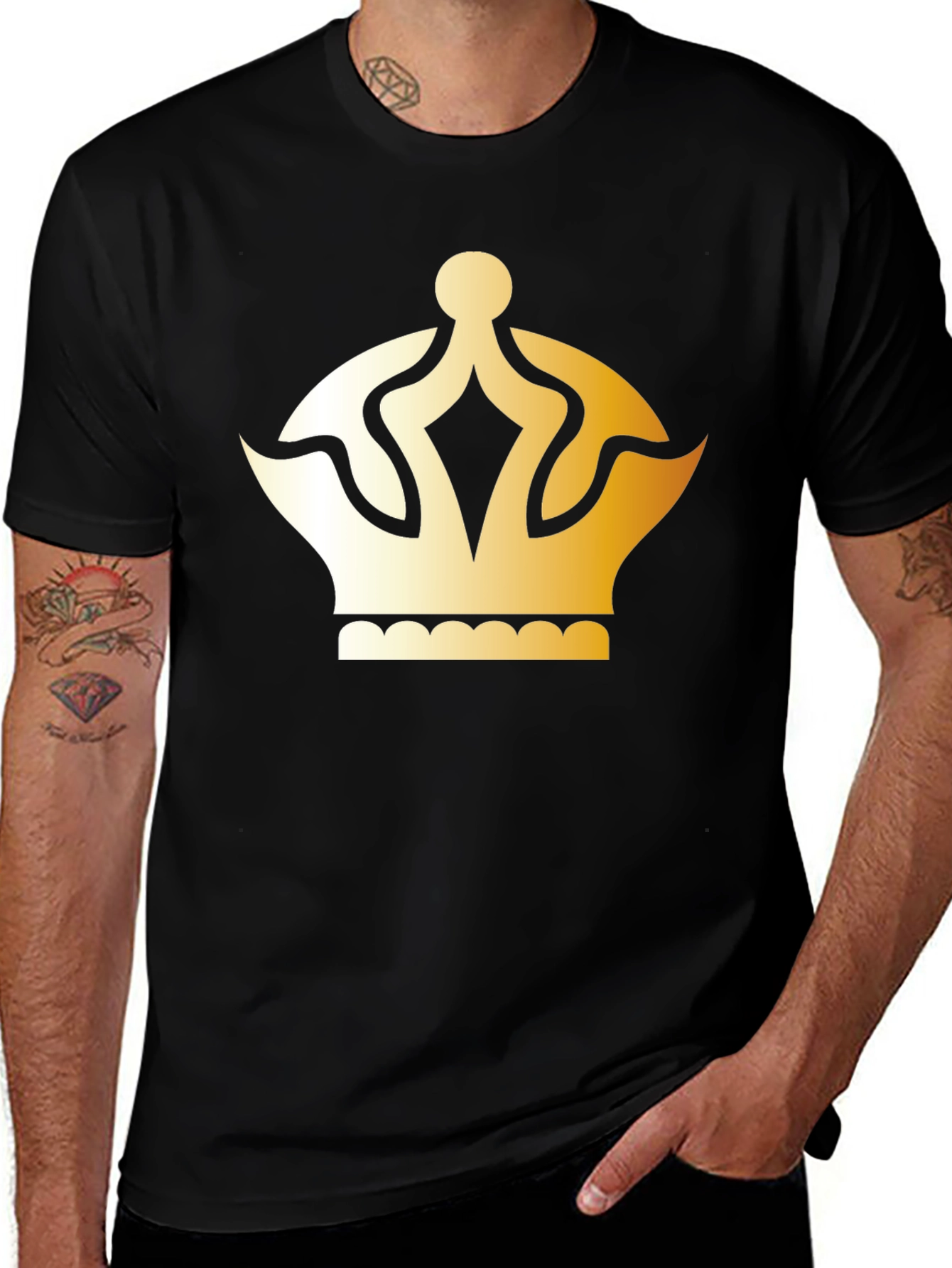 Gold Crown Graphic T-Shirt - Classic Style