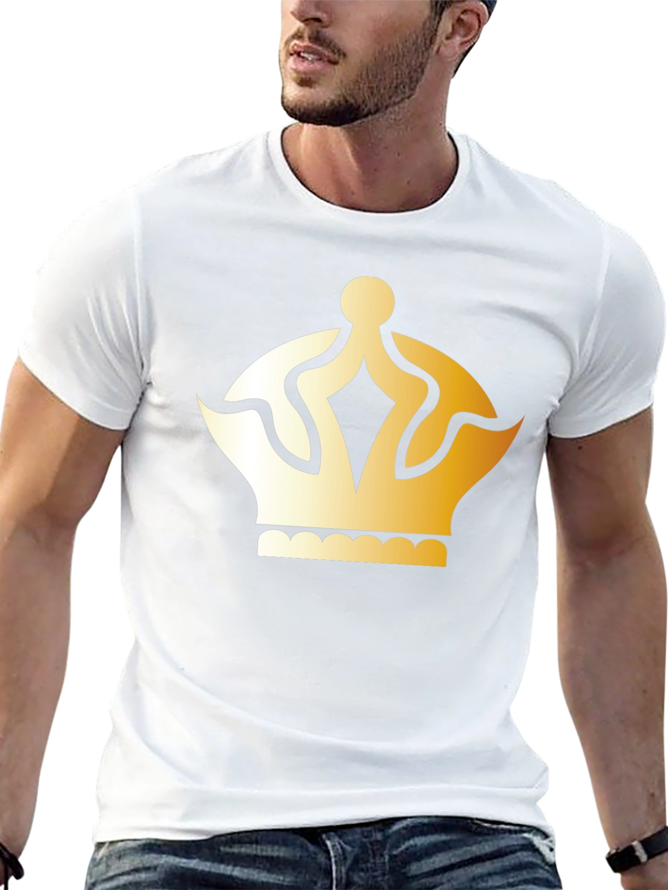 Gold Crown Graphic T-Shirt - Classic Style