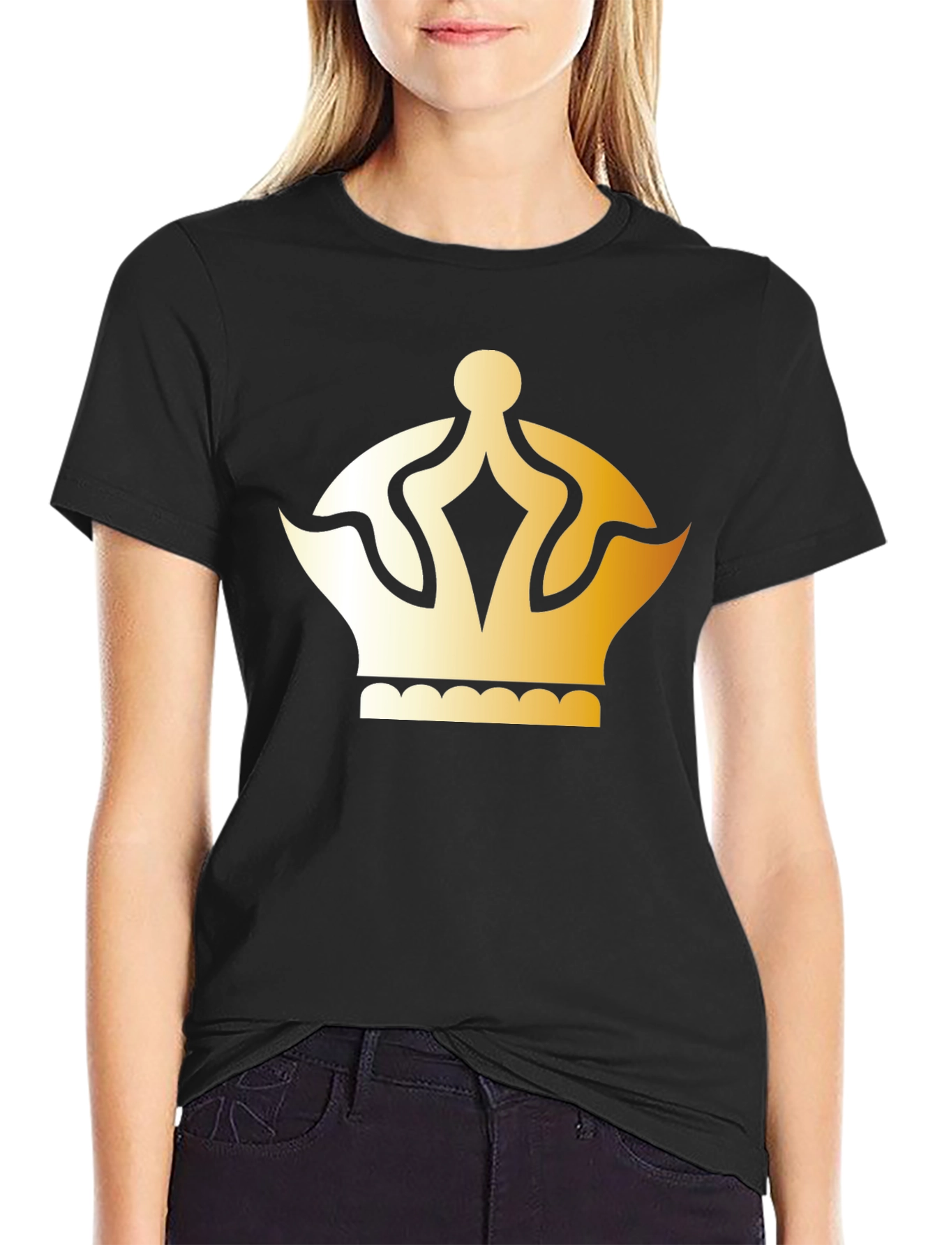 Gold Crown Graphic T-Shirt - Classic Style