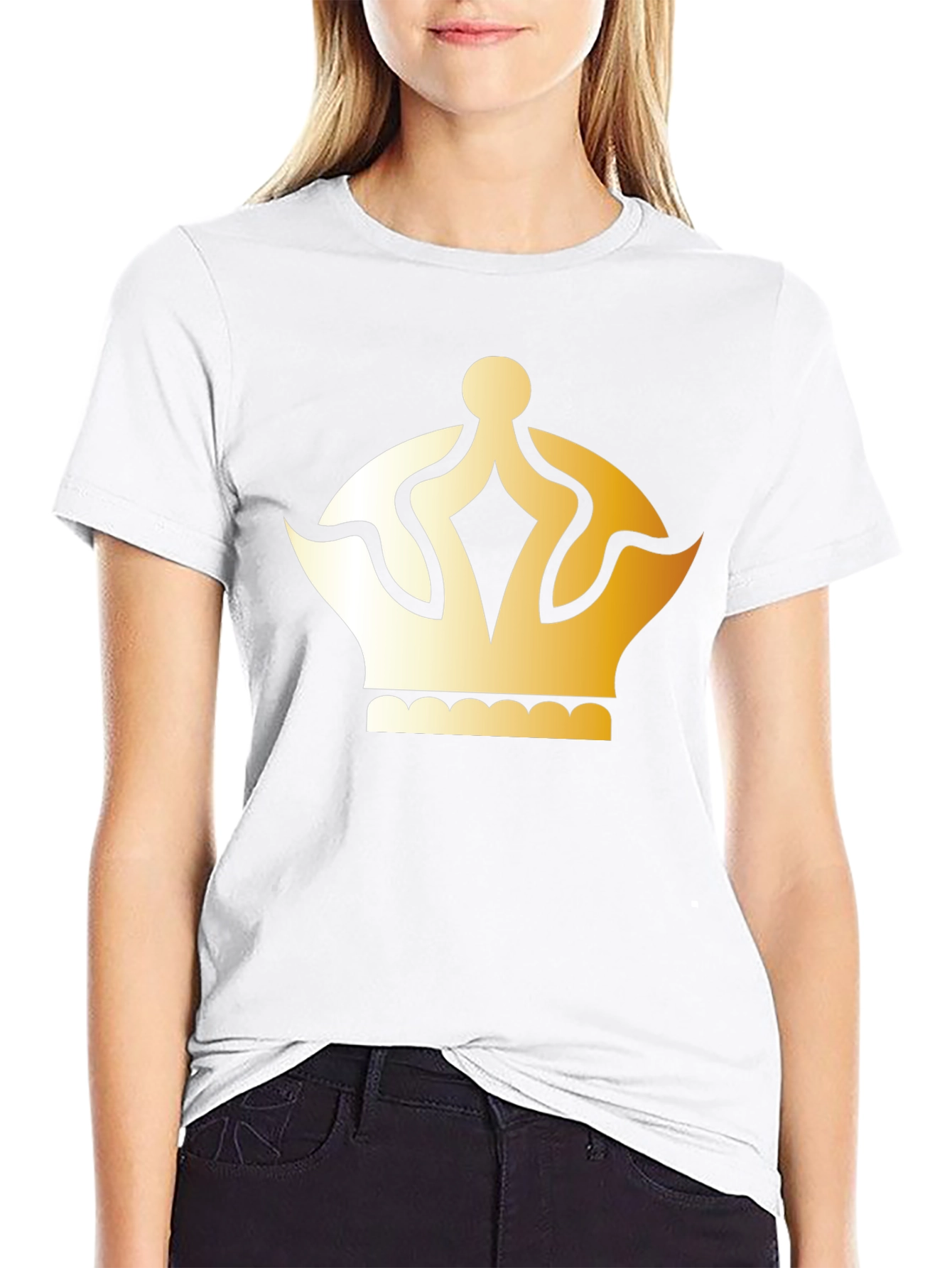 Gold Crown Graphic T-Shirt - Classic Style