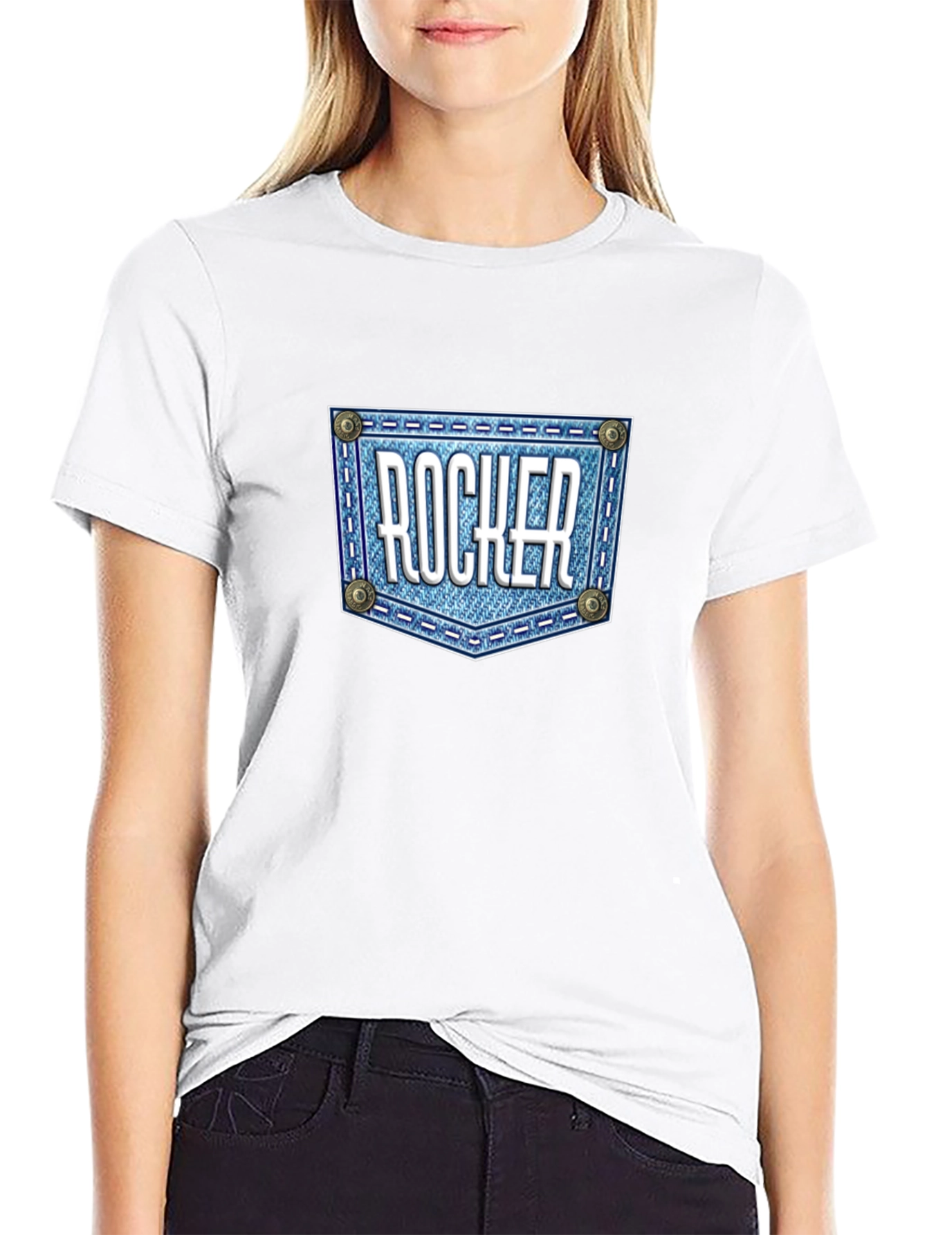 Rocker Denim Pocket Graphic T-Shirt