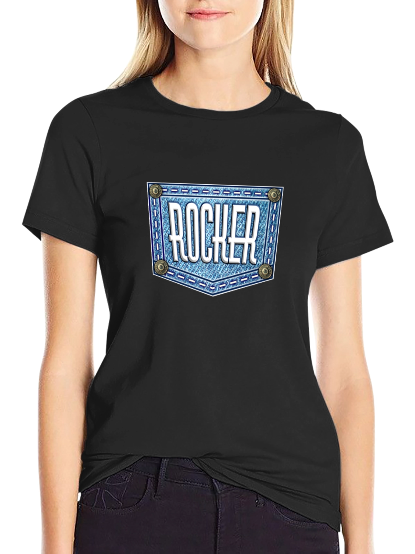 Rocker Denim Pocket Graphic T-Shirt