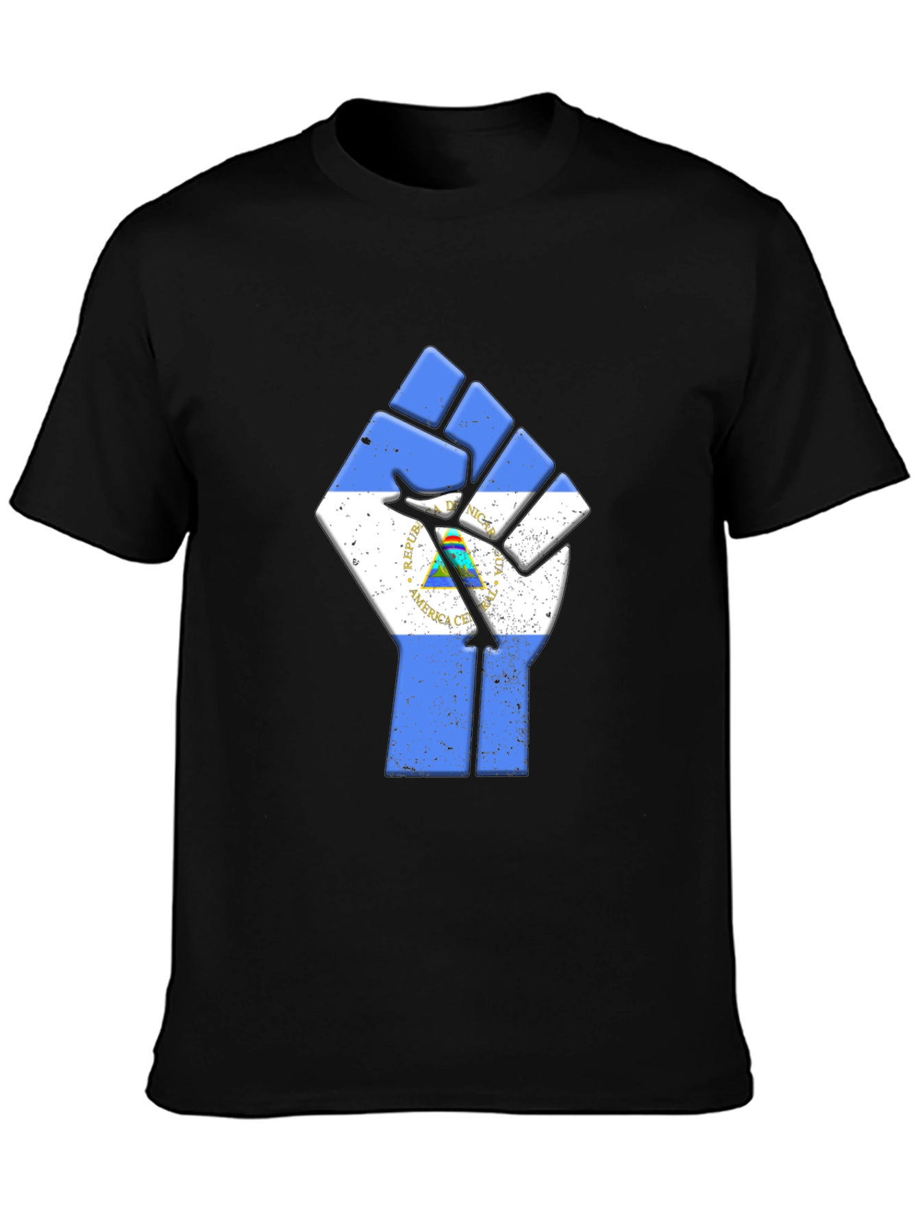 Nicaragua Flag Fist T-Shirt - Black Pride Tee