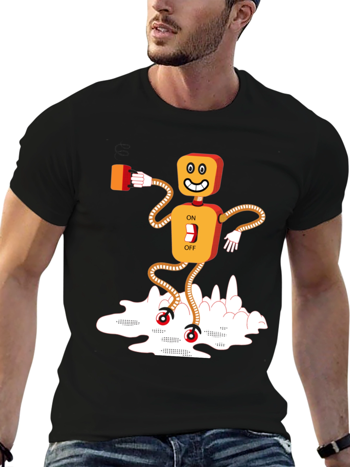 Robot On/Off Switch Graphic Tee