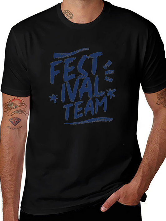 Festival Team T-Shirt - Navy Graphic Print