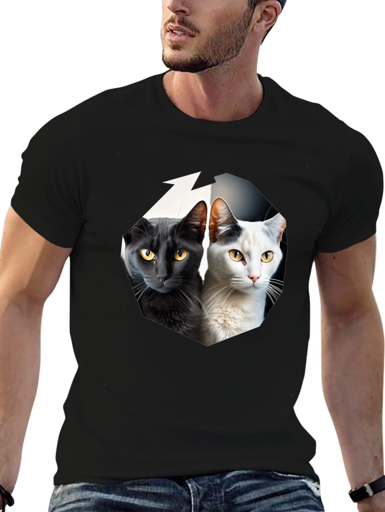 Yin Yang Cats Graphic Tee