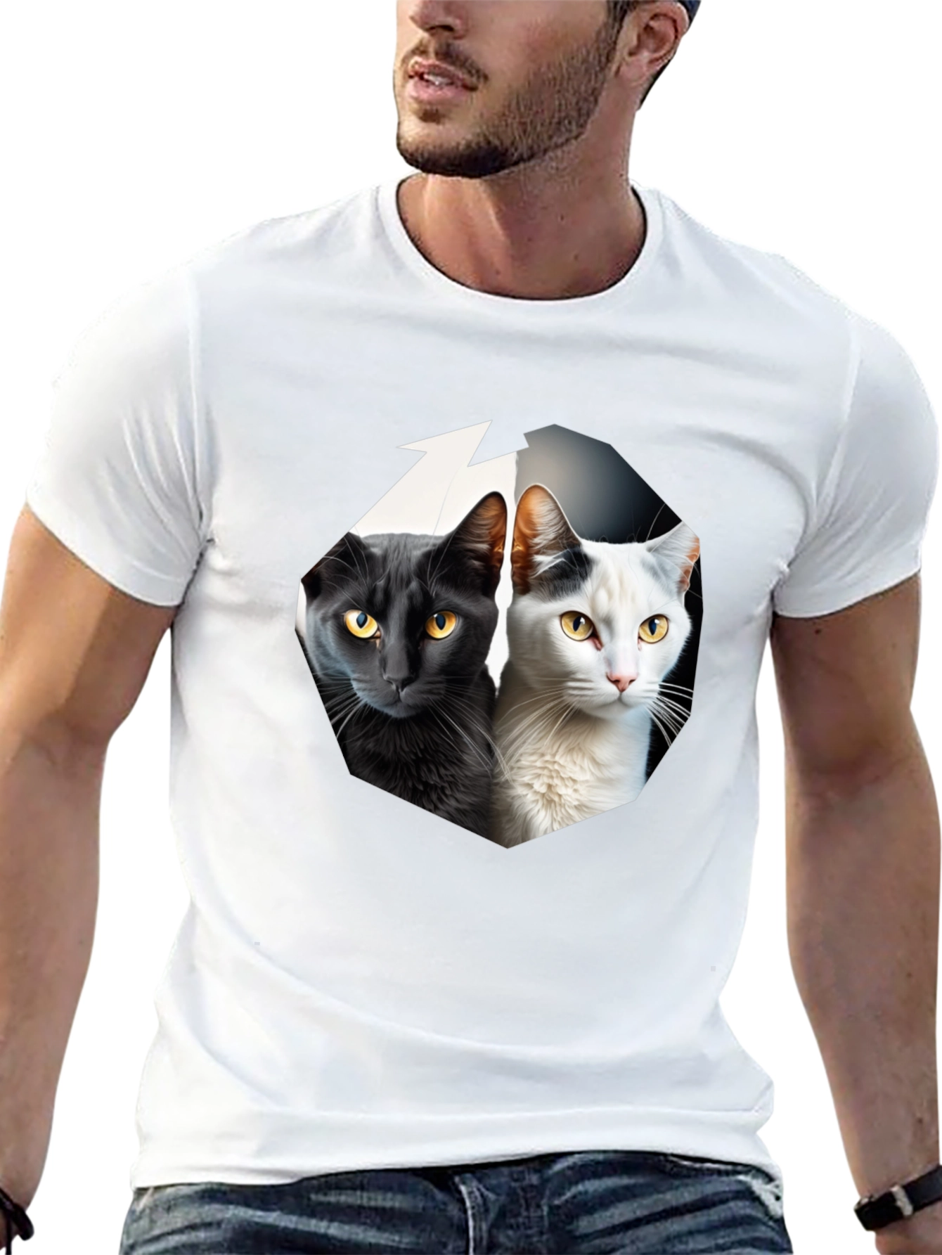 Yin Yang Cats Graphic Tee