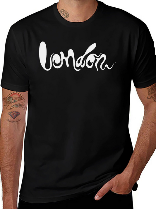 London Script Graphic T-Shirt - Casual Black Tee