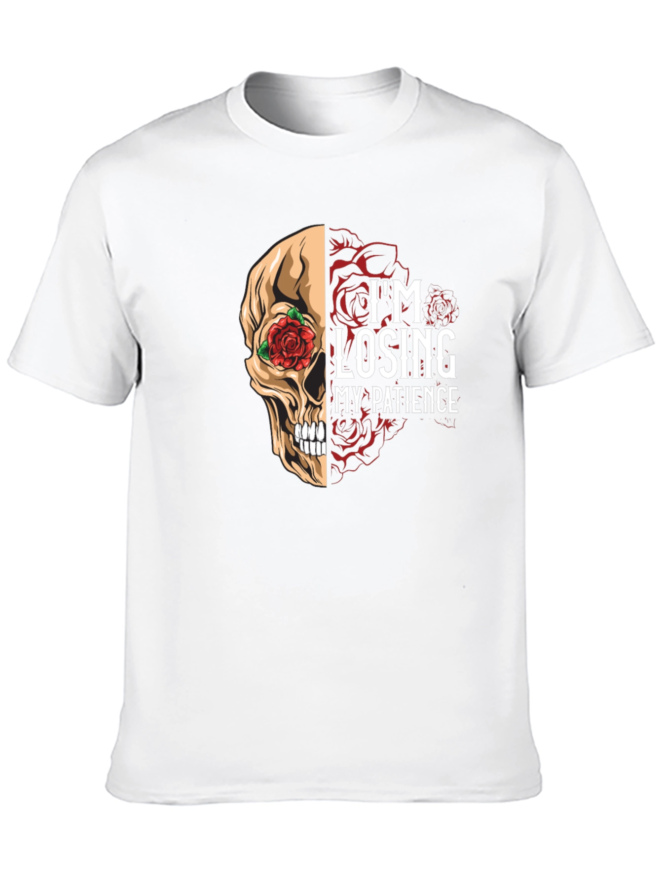 Losing Patience Skull & Roses Graphic Tee