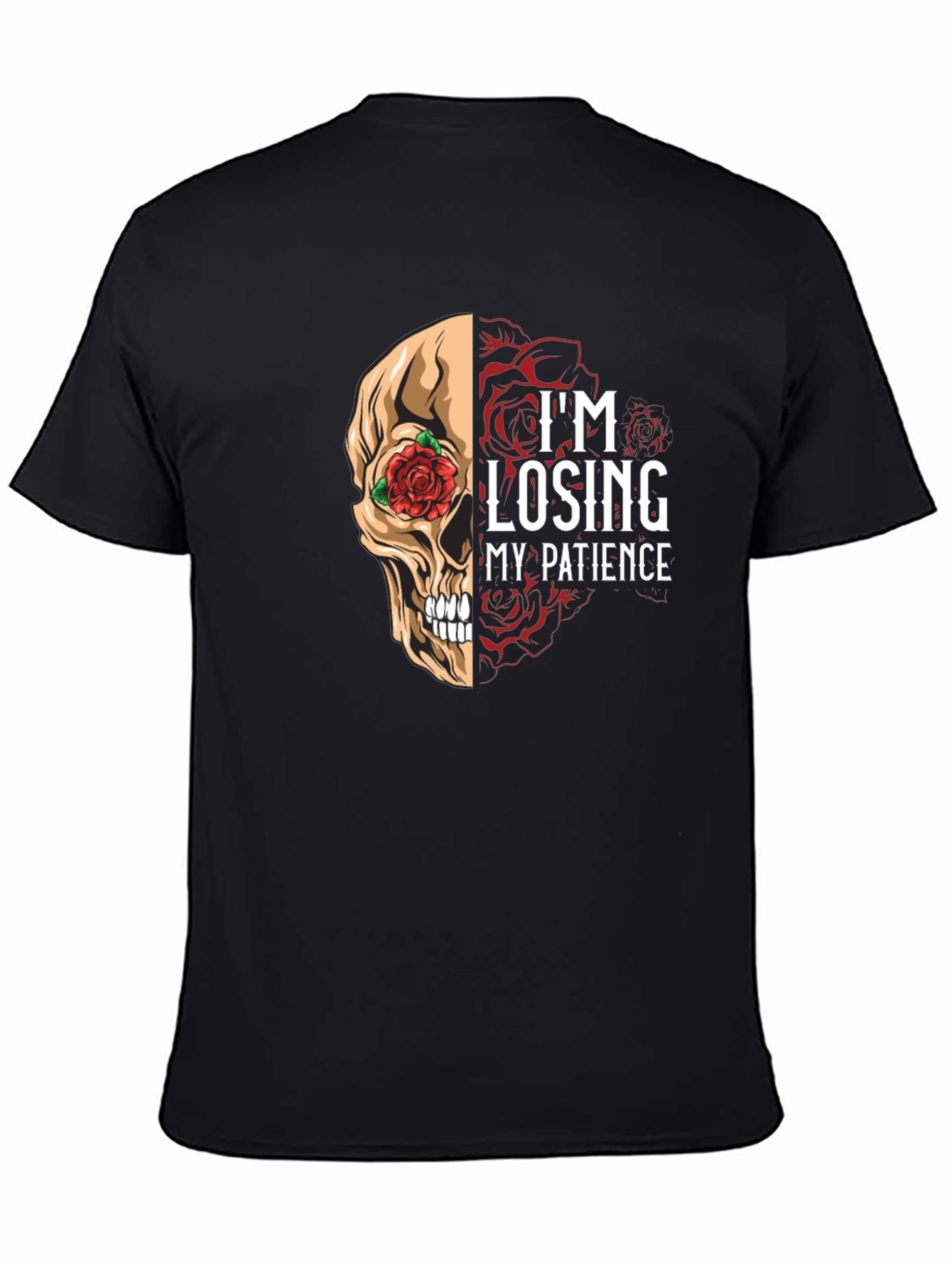 Losing Patience Skull & Roses Graphic Tee