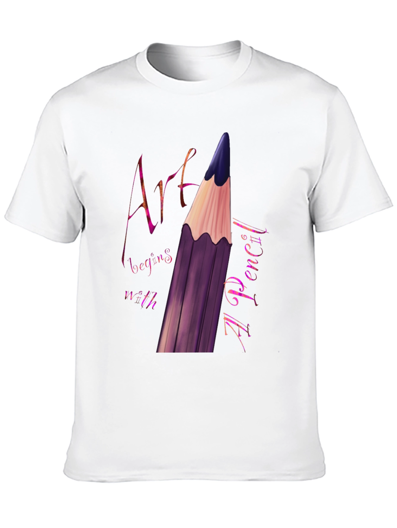 Art Begins With A Pencil Black Graphic Tee
