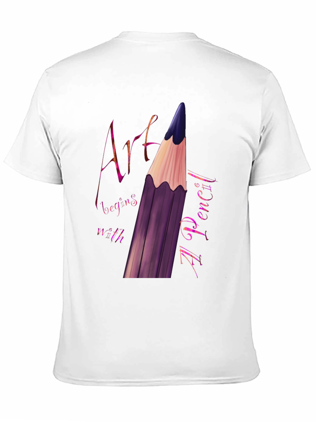 Art Begins With A Pencil Black Graphic Tee