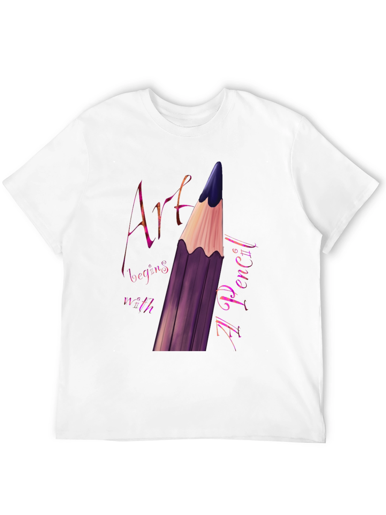 Art Begins With A Pencil Black Graphic Tee